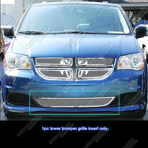 APS Compatible with Dodge Grand Caravan 2011-2020 Lower Bumper Stainless Steel Chrome Mesh Front Grill Grille Insert D76867T - Upgrade Your Vehicle's Style & Protection for Daily Driving & Car Shows