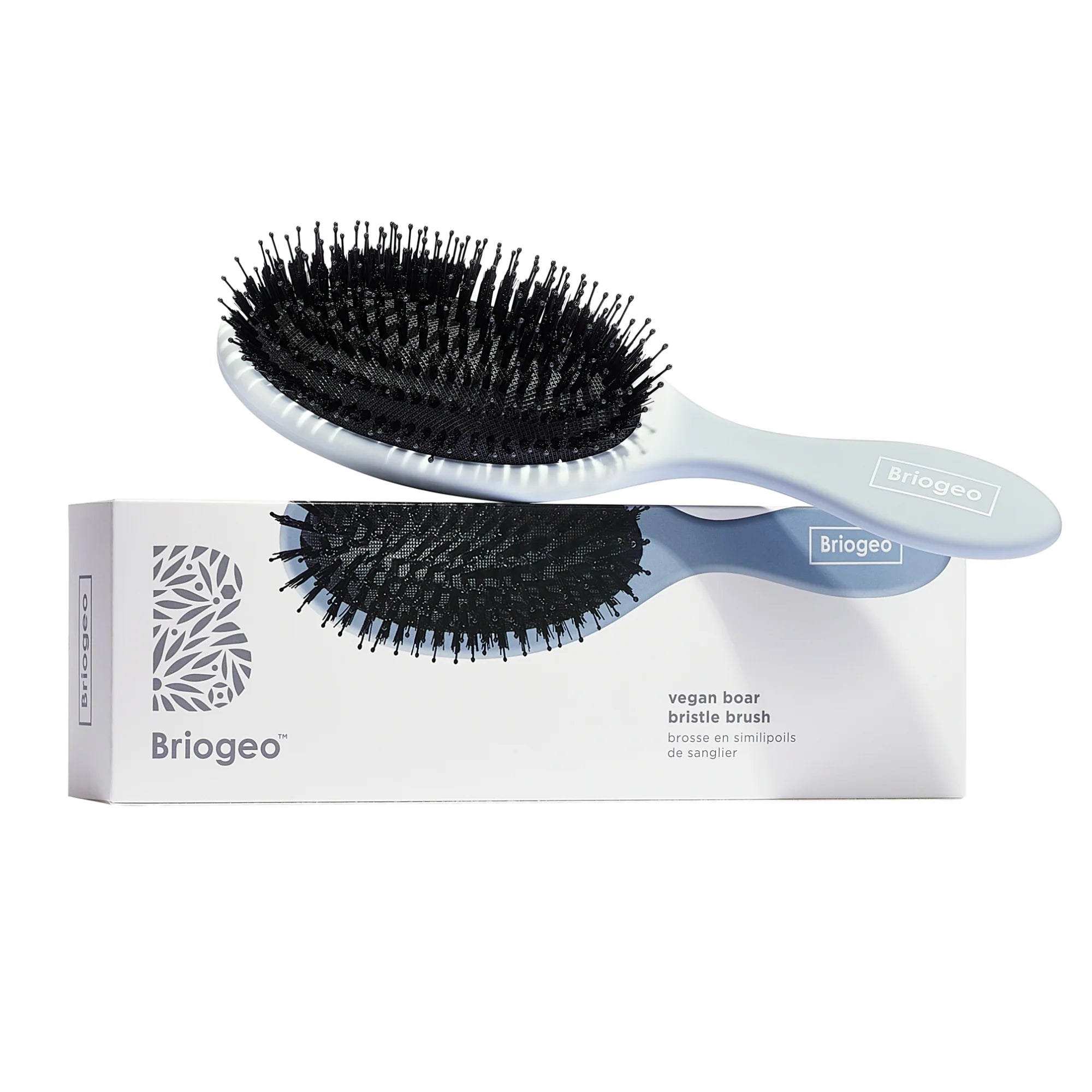 Vegan Boar Bristle Hair Brush for Shine & Volume - Natural Wooden Hairbrush for Smoothing & Detangling - Perfect for Daily Hair Care & Styling