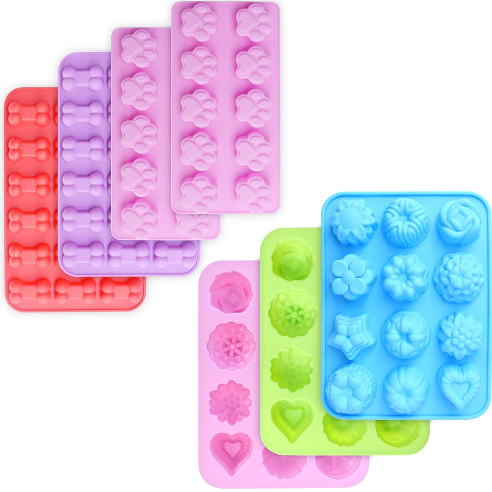 Premium Dog Treat & Flower Silicone Mold Set - Durable Baking Molds for Homemade Pet Snacks, Cupcakes & DIY Crafts - Perfect for Dog Lovers, Bakers & Party Decorations