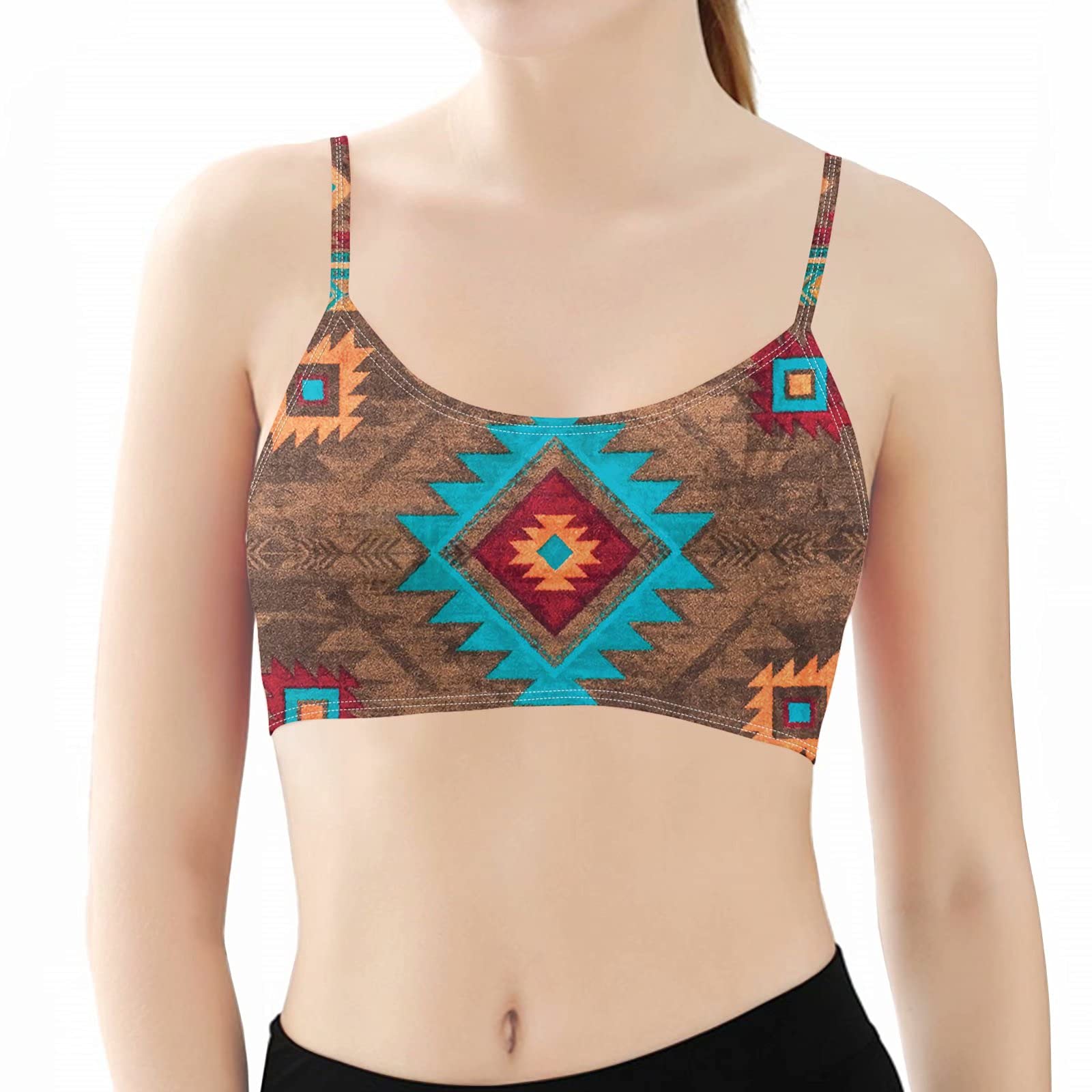 Forchrinse Purple Butterfly Sports Bra - Wirefree Padded Yoga Bras for Women & Girls - Comfortable Workout Bras for Running, Gym, and Yoga