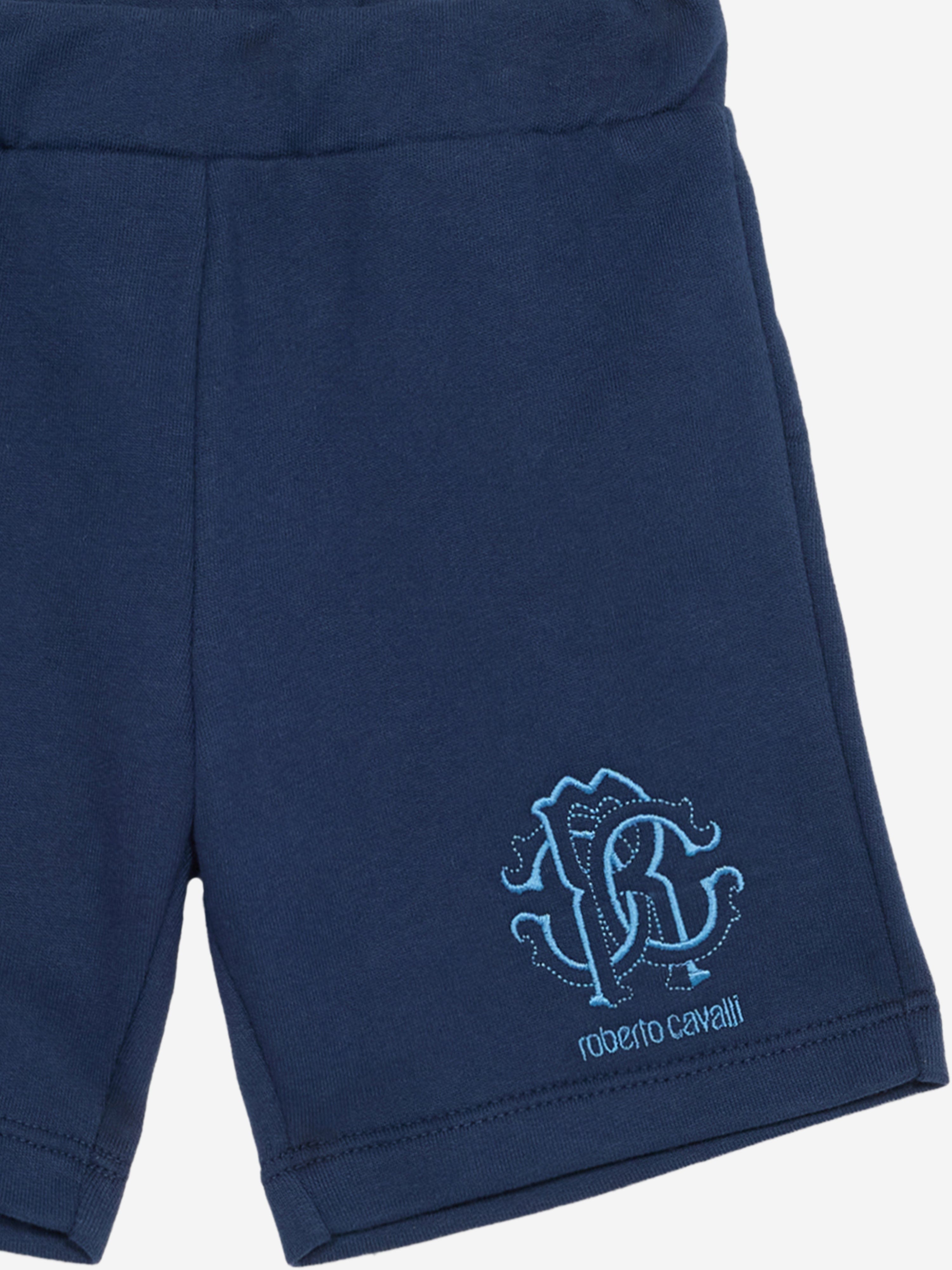 Baby Boys Navy Logo Bermuda Shorts - Comfortable Cotton Summer Shorts for Playtime, Beach & Outdoor Activities