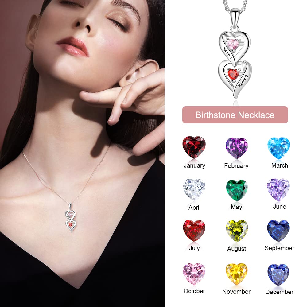 Personalized Birthstone Necklace for Women - Custom Name Necklace for Mom, Grandma - Mother's Day Gift Jewelry - Perfect for Anniversaries, Birthdays & Special Occasions