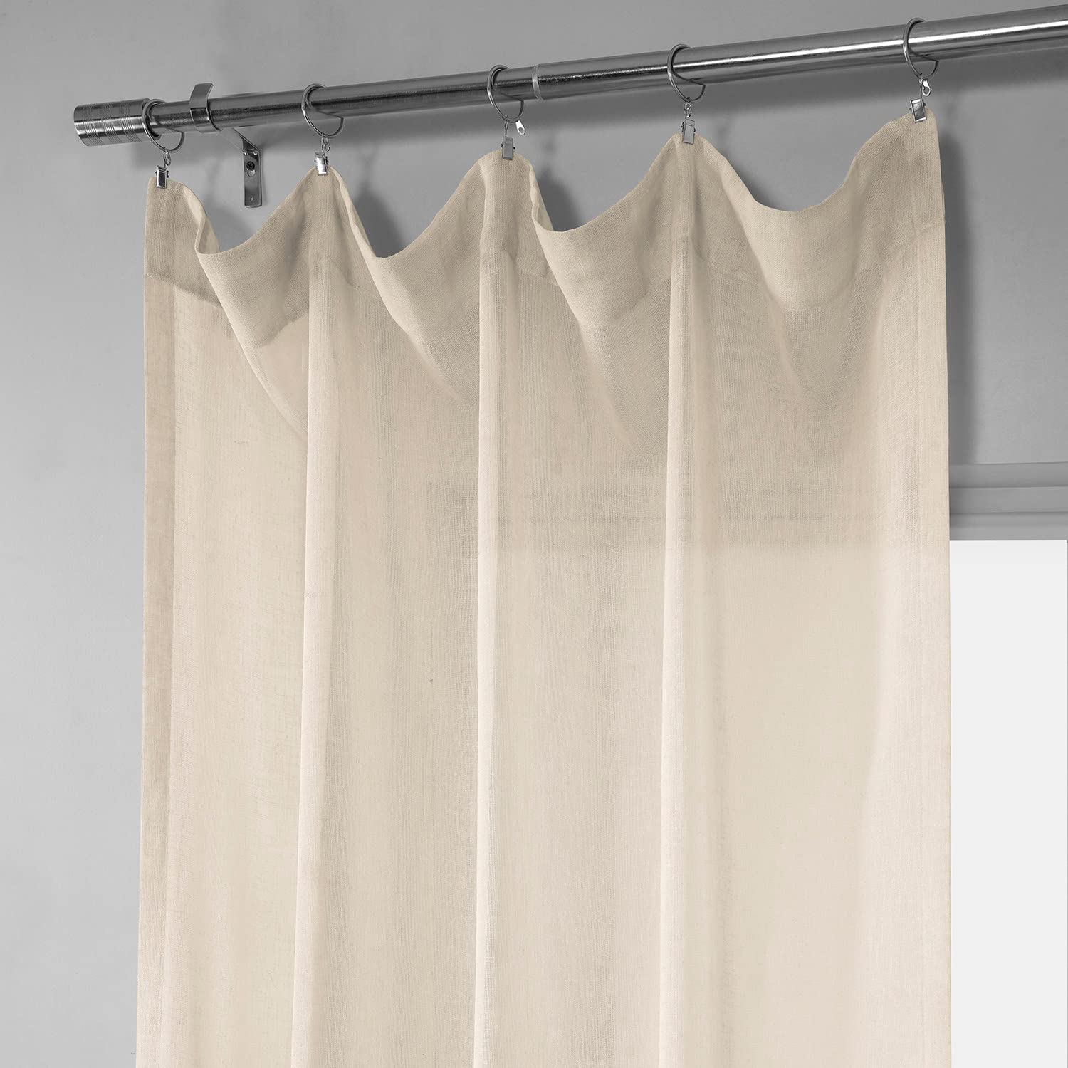 Premium HPD Half Price Drapes SHCH-SS071611-96 Solid Linen Sheer Curtain Panel (50
