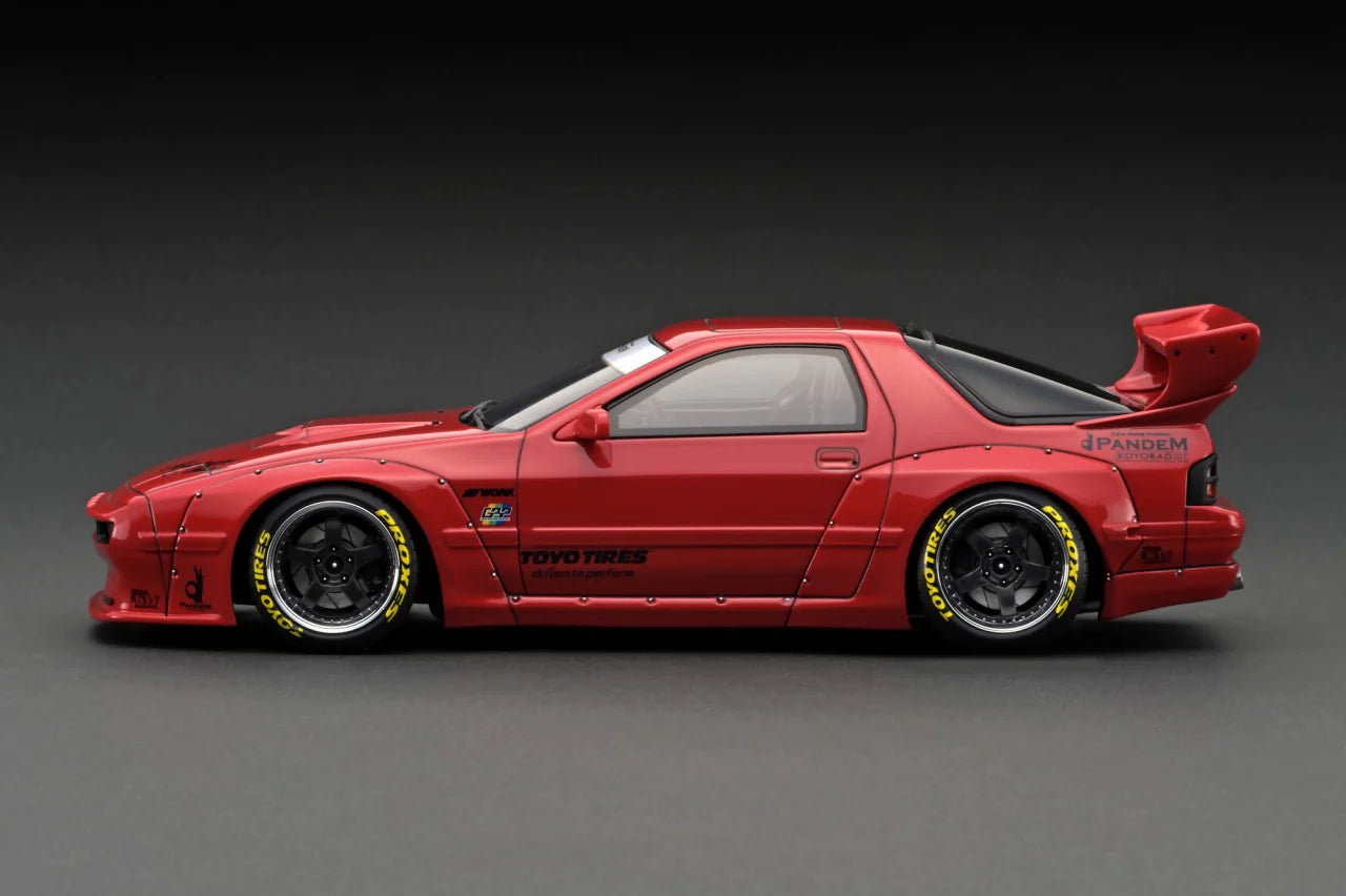 1:18 Scale Mazda RX-7 FC3S Pandem Widebody Diecast Model Car - Red Collectible for Auto Enthusiasts | Perfect for Display, Racing Collections & Gift Giving