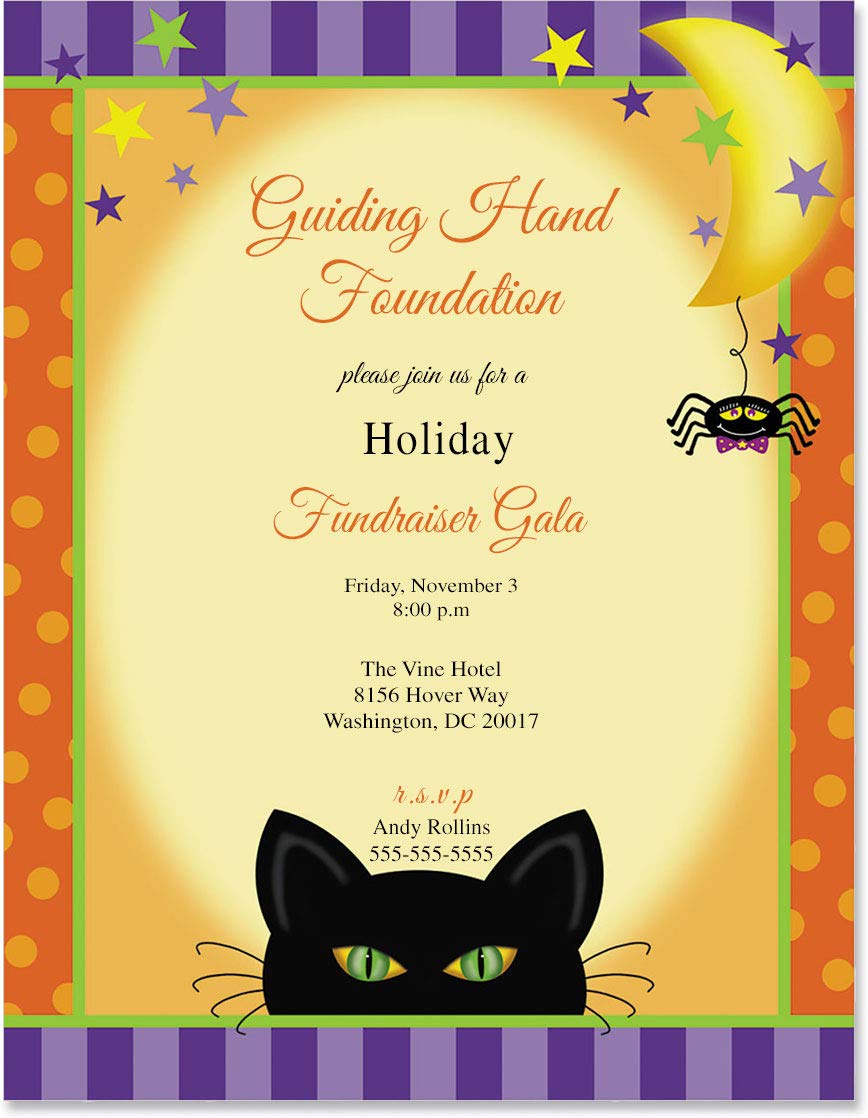 Halloween Wicked Kitten Spider Moon Fall Theme Stationery Set - 25 Sheets Premium Decorative Printer Paper (8.5 x 11) for Autumn Letters, Craft Projects & Seasonal Office Decor