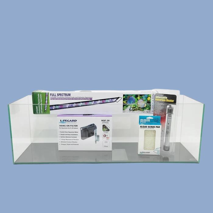 Lifegard Aquatics 22 Gallon Bookshelf Aquarium Kit - Complete Fish Tank Setup for Home & Office Decor | Perfect for Small Spaces & Nano Fish