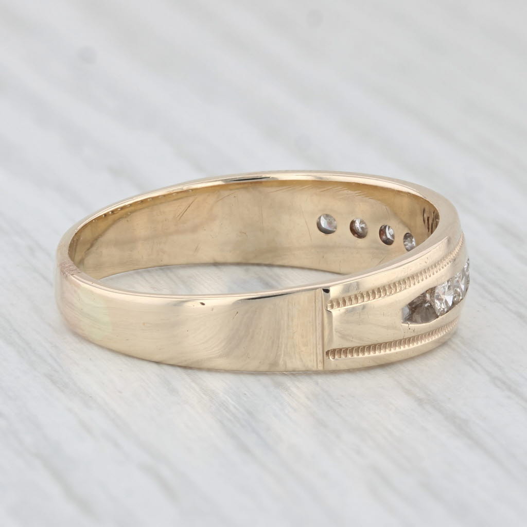 0.48ctw Diamond Men's Wedding Band Ring - 10k Yellow Gold, Size 12.5 - Perfect for Engagement, Anniversary & Special Occasions