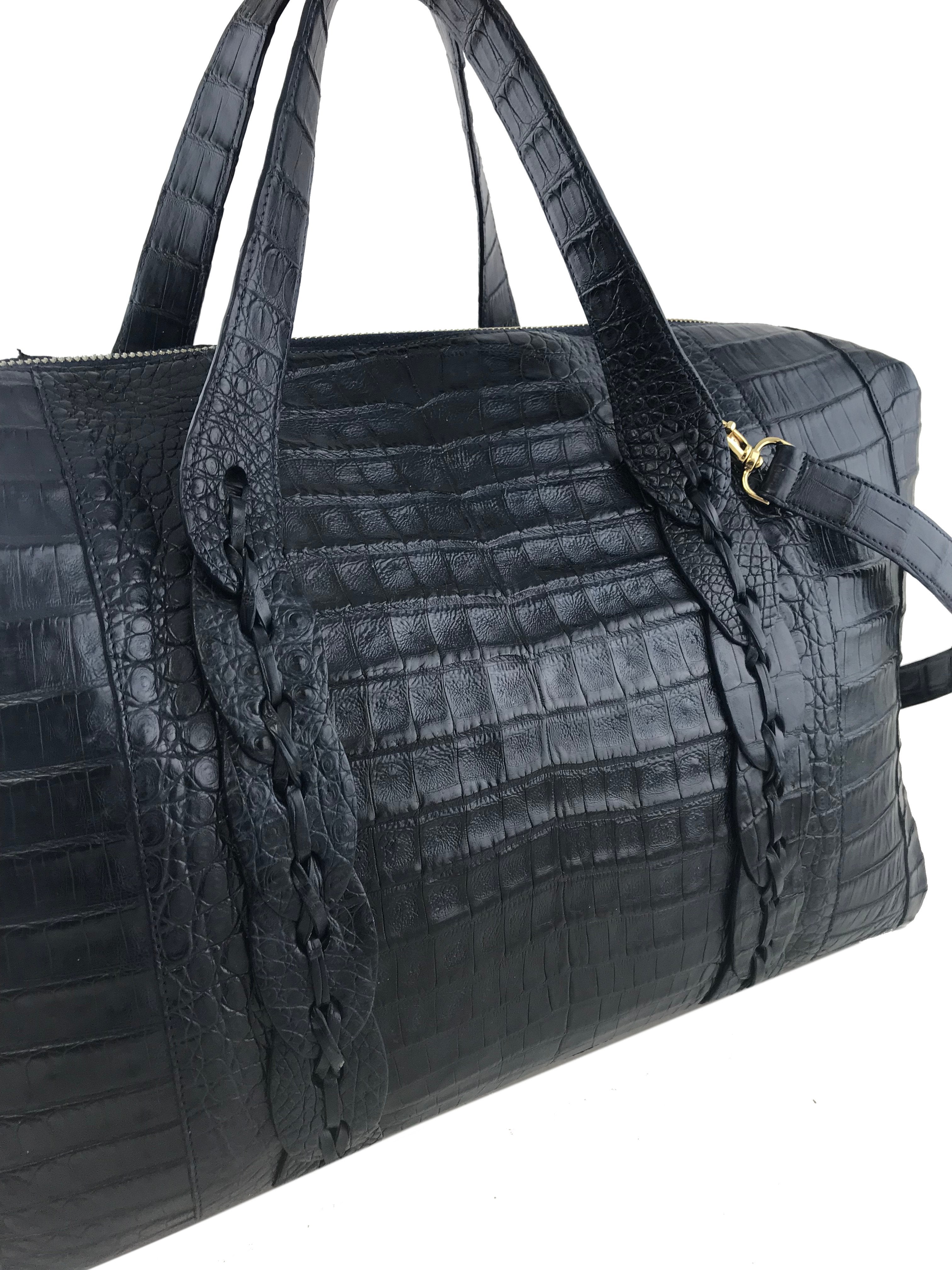 Nancy Gonzalez Genuine Crocodile Leather Large Travel Bag - Luxury Weekender Tote for Women, Perfect for Business Trips & Vacation Getaways