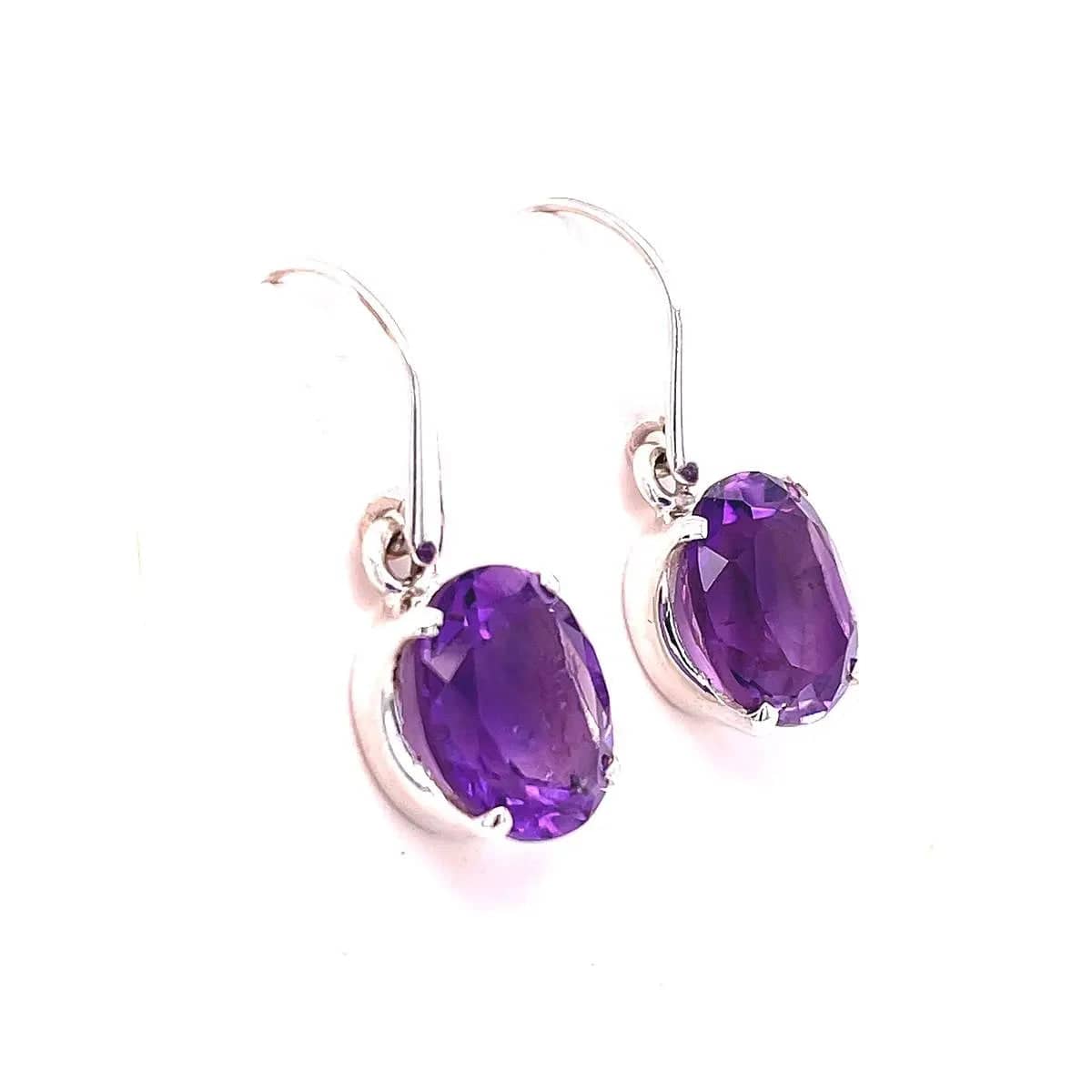 Natural Amethyst Sterling Silver Earrings for Women – Elegant Dangle Earrings for Parties, Weddings & Everyday Wear