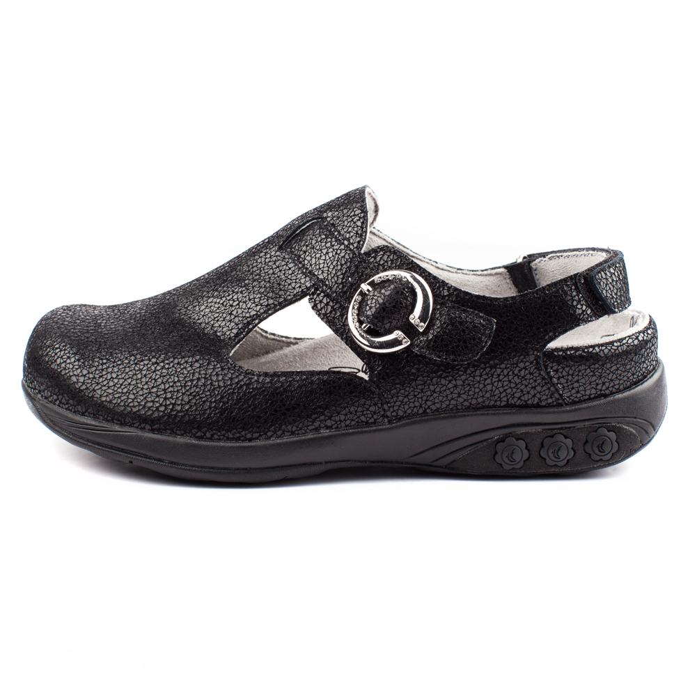 Chloe Women's Adjustable Leather Clog Sandals - Comfortable Slip-On Shoes for Casual Wear & Home Use