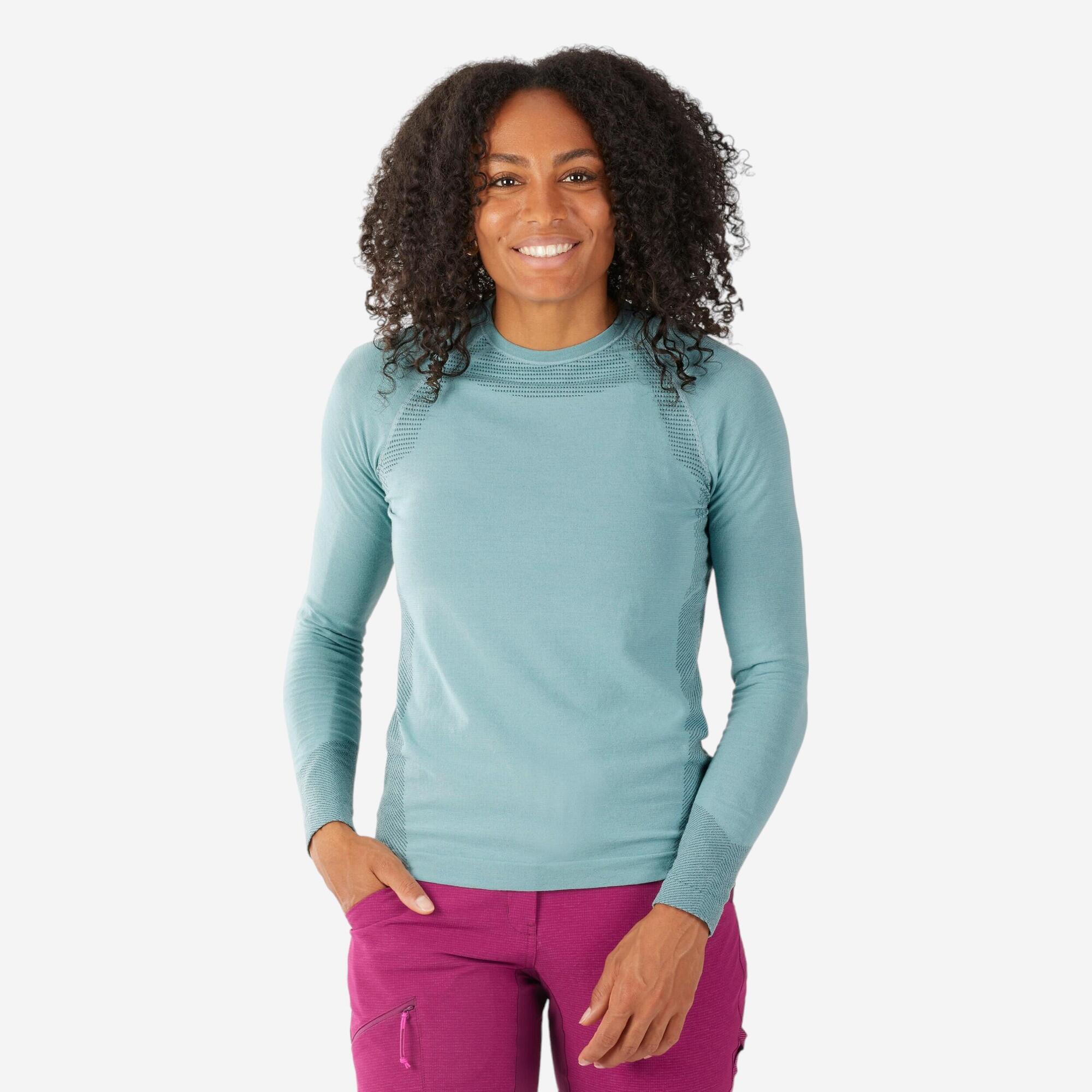 Simond Women's Alpinism Seamless Wool Long Sleeve Base Layer Shirt - Warm & Breathable for Hiking, Climbing & Winter Outdoor Activities