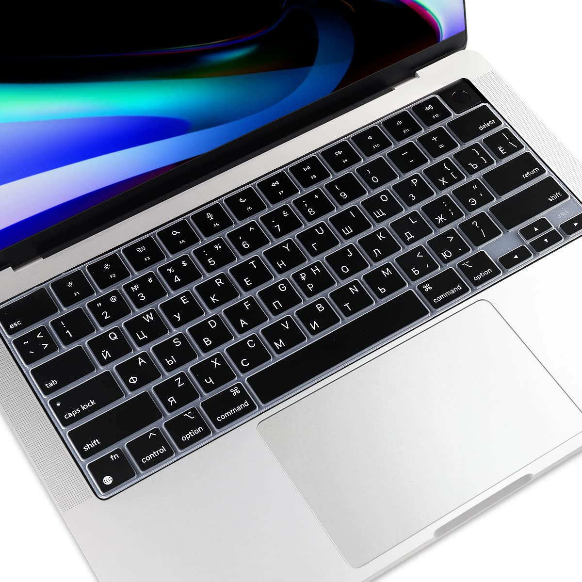 Russian Black Soft Silicone Keyboard Cover for MacBook Air 13.6