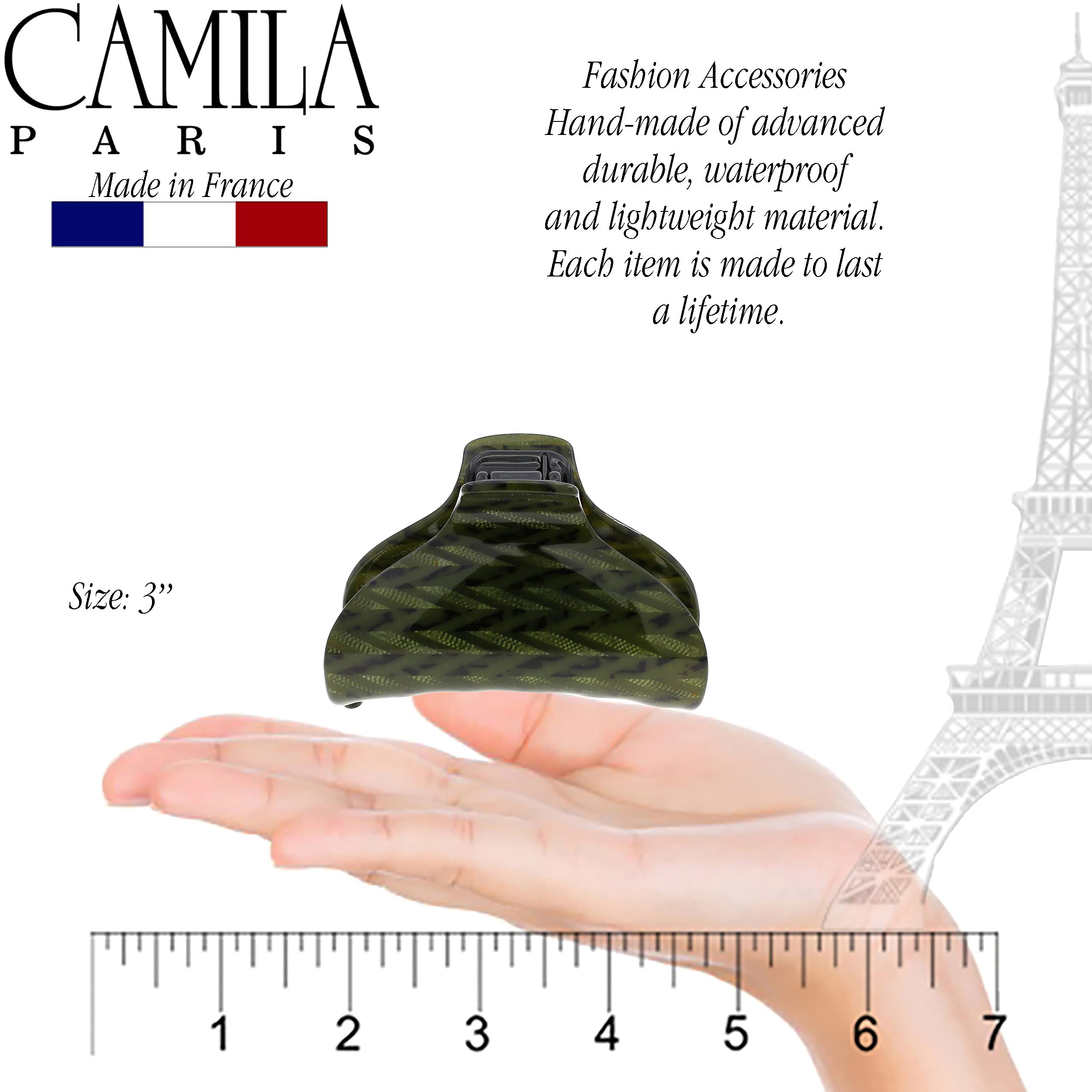 Camila Paris CP3260 French Hair Clip for Women - Strong Hold No Slip Grip Hair Claw Clips for Long Curly Wavy Hair | Fashion Hair Accessories for Women & Girls | Made in France | Perfect for Weddings, Parties & Everyday Styling