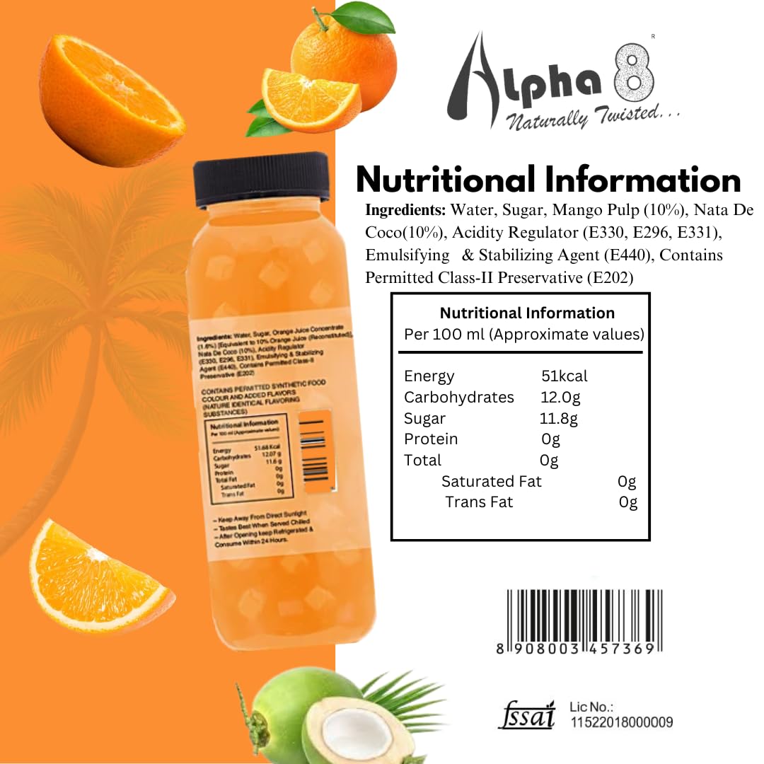 ALPHA 8 Natural Energizer & Immunity Booster Juice - High Fiber, Real Fruit Flavor, Healthy Drink Combo Pack (12 Bottles) - Perfect for Daily Energy Boost & Immune Support