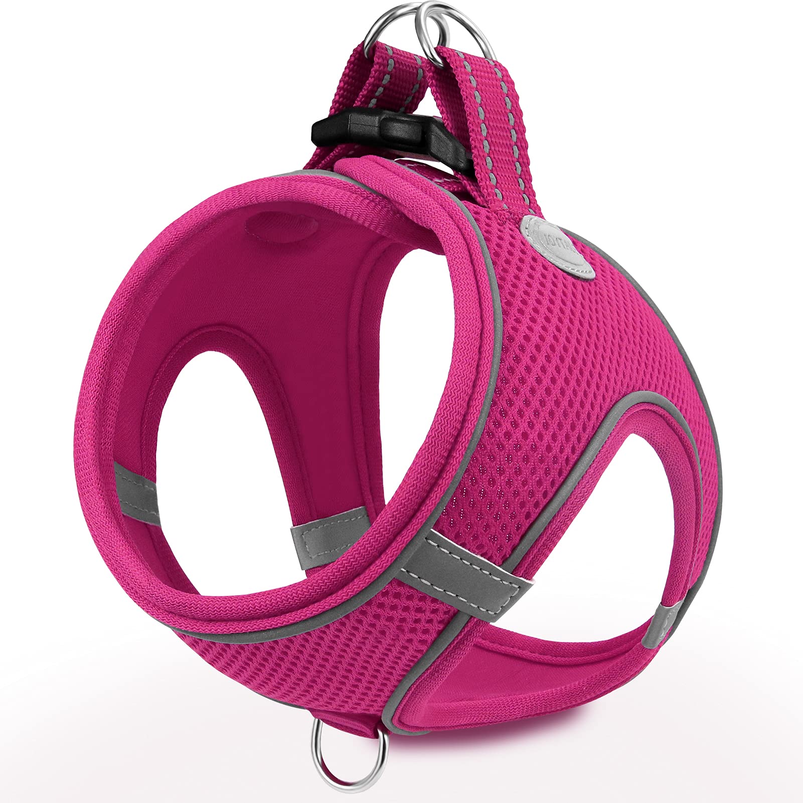 Joytale Small Dog Harness - Breathable Mesh Step-in Vest with Reflective Padding for Cats, Puppies & Extra Small Dogs (XXS, Hot Pink) - Perfect for Walking, Training & Outdoor Adventures