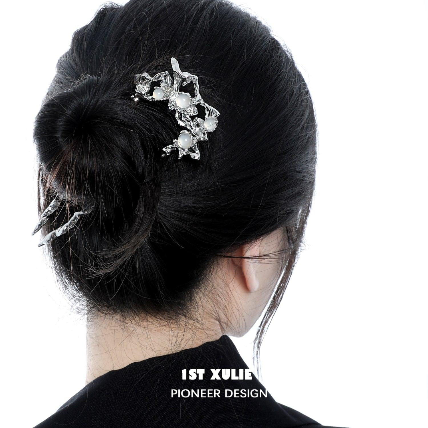 Natural White Agate Hairpin for Women - Elegant Crystal Hair Clip for Bridal, Party & Everyday Wear - Day Dream Hair Accessories™