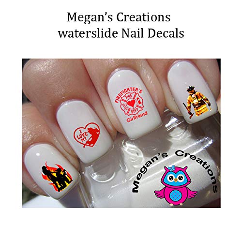 Firefighter Girlfriend Nail Decals - Premium General Nail Art Stickers for Women - Perfect for Date Nights, Themed Parties & Showing Support