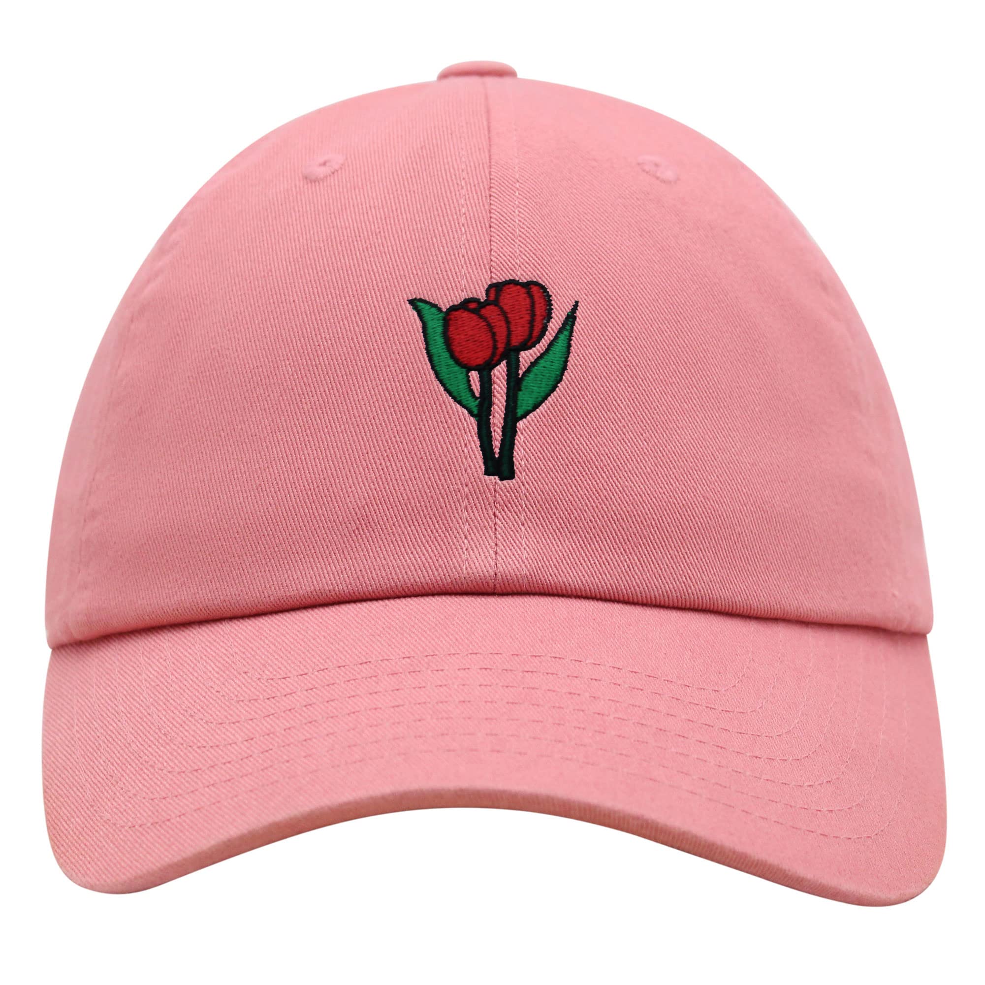 JPAK Tulips Premium Dad Hat - Embroidered Baseball Cap with Floral Design for Men - Perfect for Outdoor Activities, Gardening, and Casual Wear