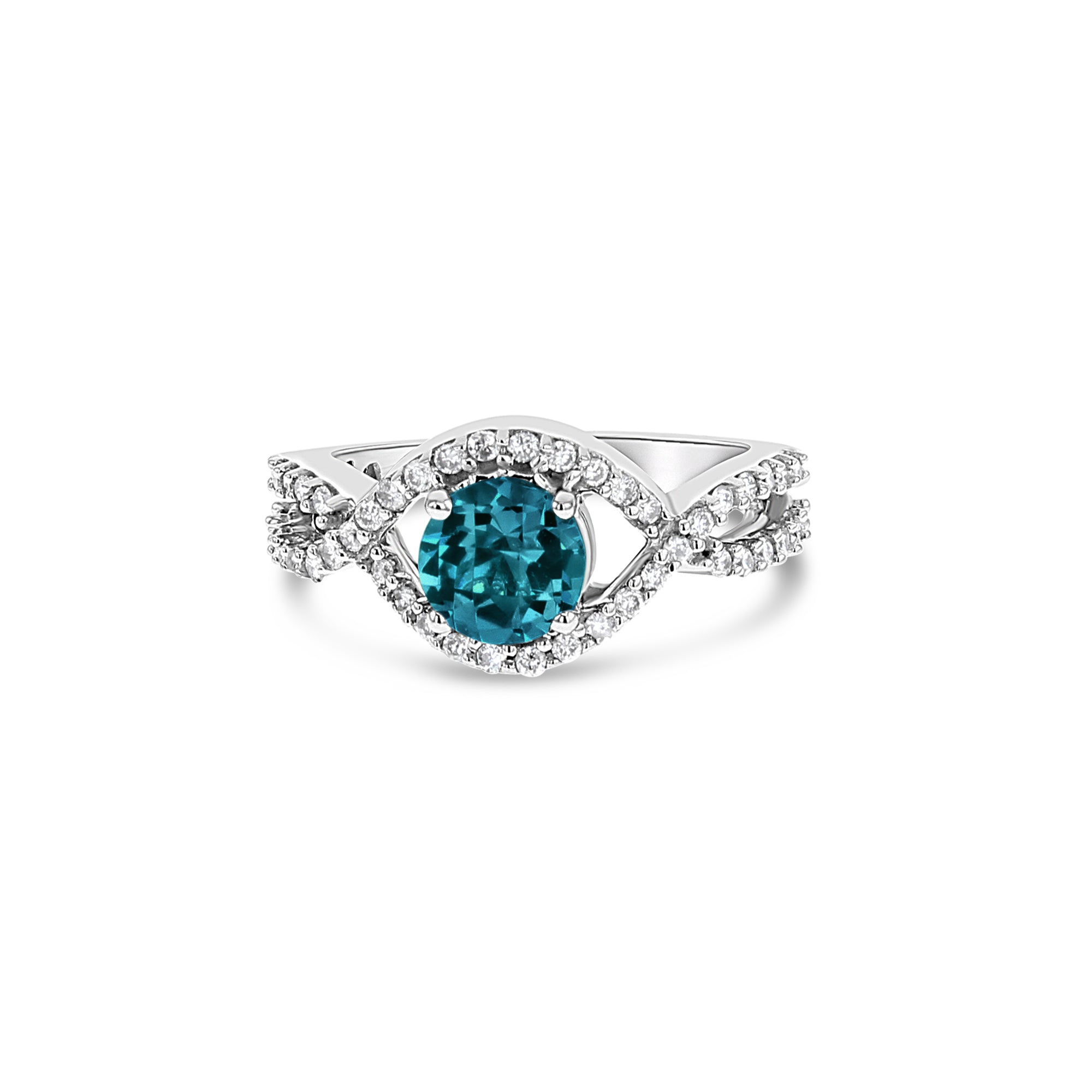 Exquisite London Blue Topaz and Diamond Ring for Women | Elegant 925 Sterling Silver Engagement & Wedding Jewelry Gift | Perfect for Anniversaries, Proposals & Special Occasions