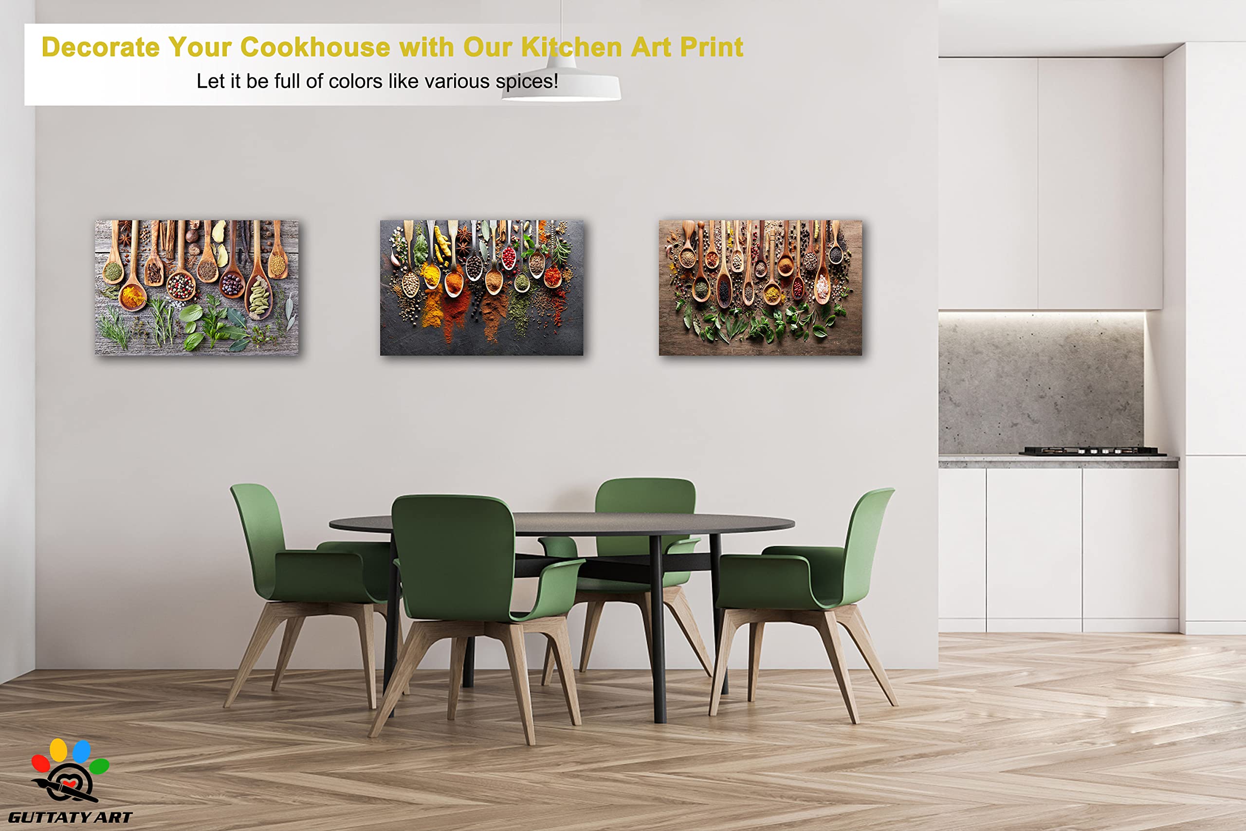 GUTTATY 3-Piece Kitchen Canvas Wall Art Set - Rustic Multi Panel Canvas Prints 20x30 Inches - Farmhouse Dining Room Decor for Kitchen, Cafe & Restaurant Wall Decoration