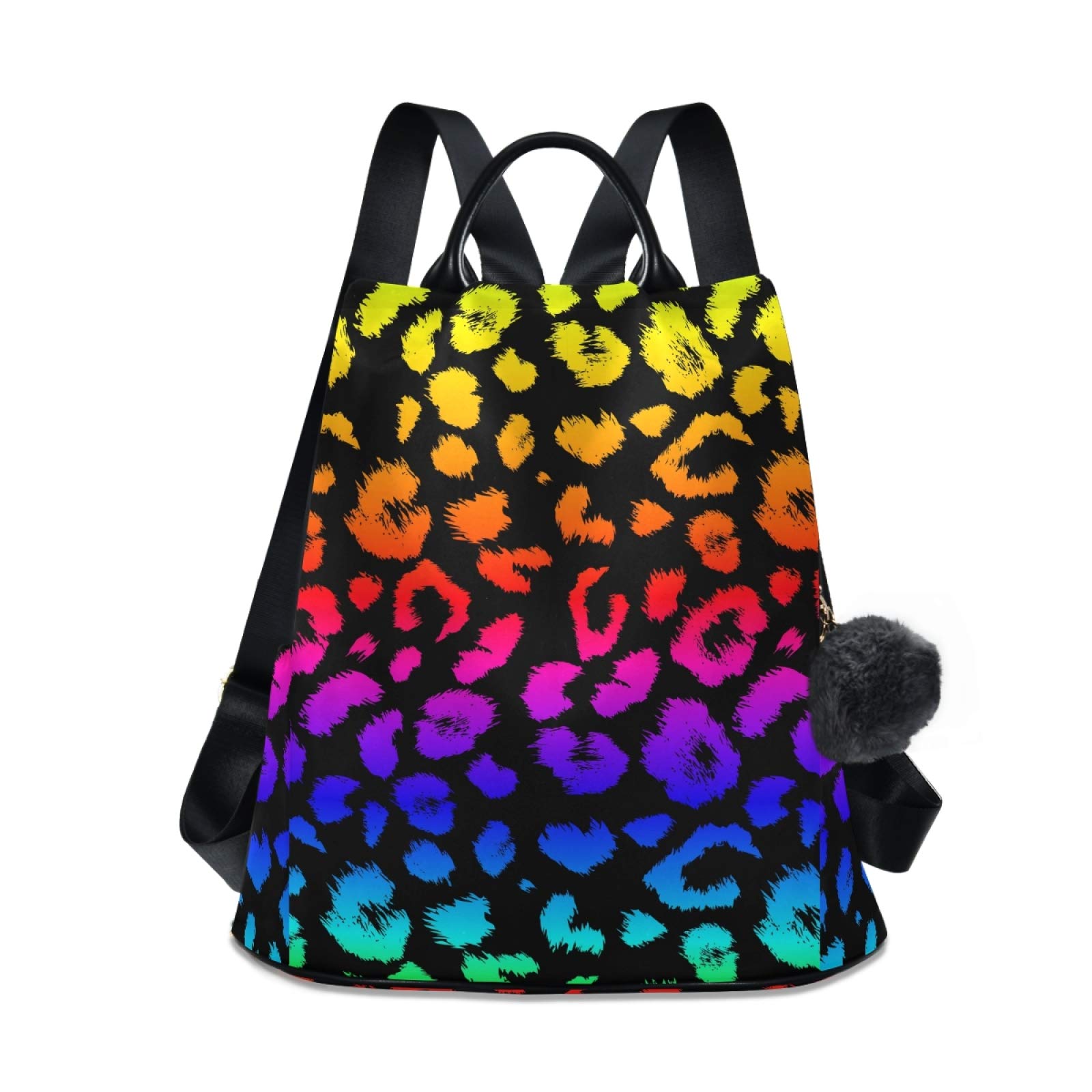 ALAZA Women's Anti-Theft Fashion Backpack - Rainbow Leopard Cheetah Print Shoulder Bag, Multicolored, One Size | Perfect for Travel, Work & School