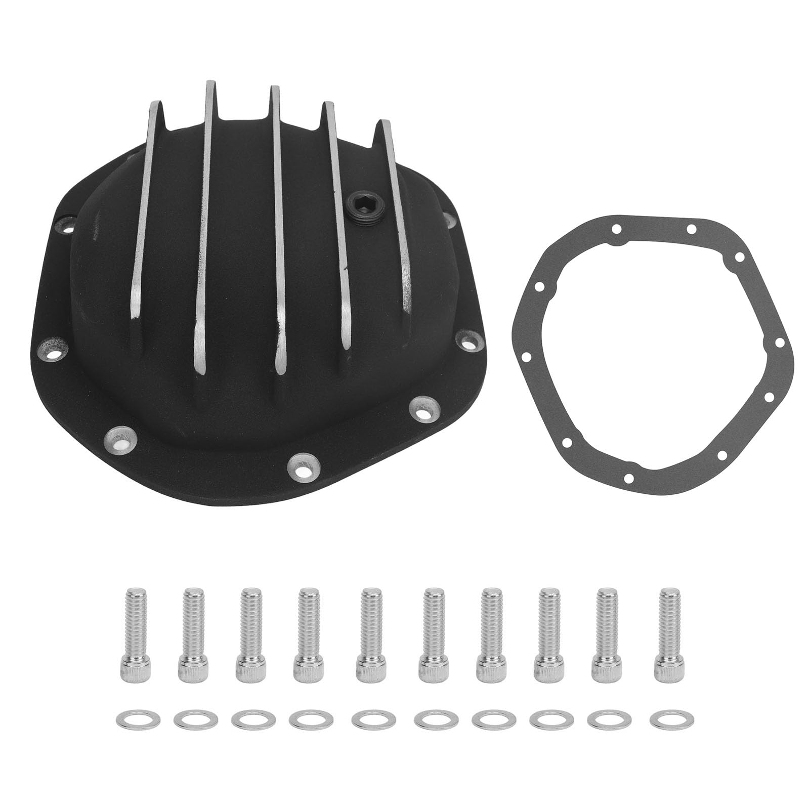 10 Bolt Differential Cover - H50720016 Aluminum Front & Rear Differential Cover Kit for F-100 Dana 44 (Black) | Polished Heavy Duty Protection for Off-Road, Racing & Truck Upgrades