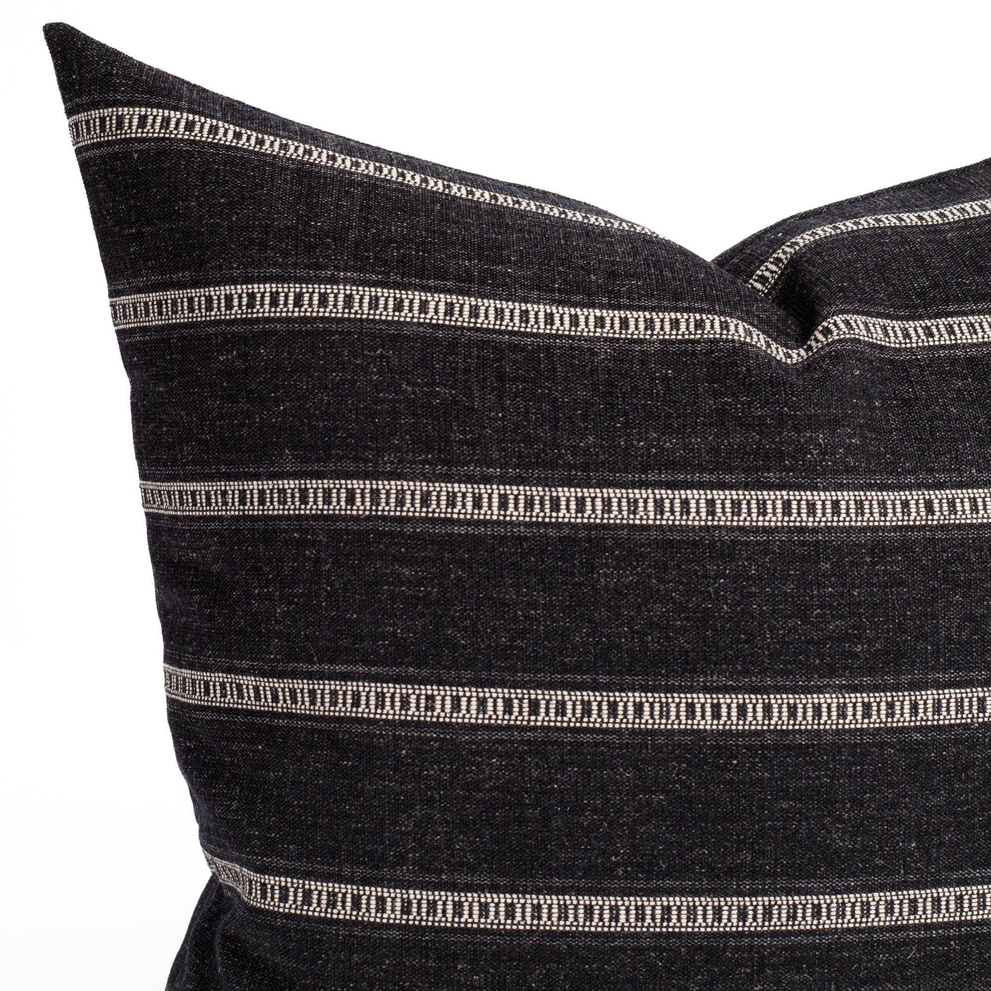 Brunswick Stripe 22x22 Decorative Throw Pillow Cover - Onyx Black & White Pattern - Perfect for Sofa, Bed, Couch or Chair Accent