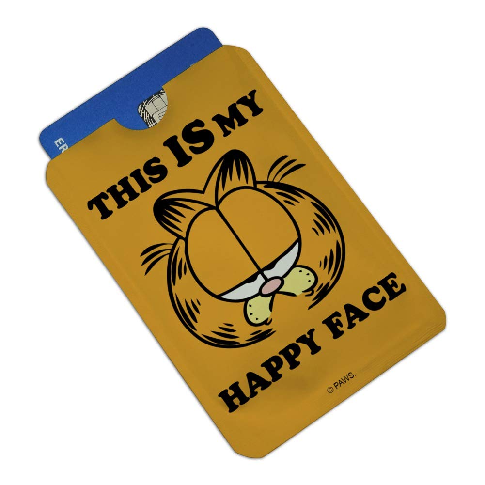 Garfield This IS My Happy Face RFID Blocking Credit Card Holder - Set of 4 for Wallet, Purse & Travel Protection (Prevent Identity Theft & Contactless Payment Fraud) - Perfect for Commuting, Shopping & International Travel