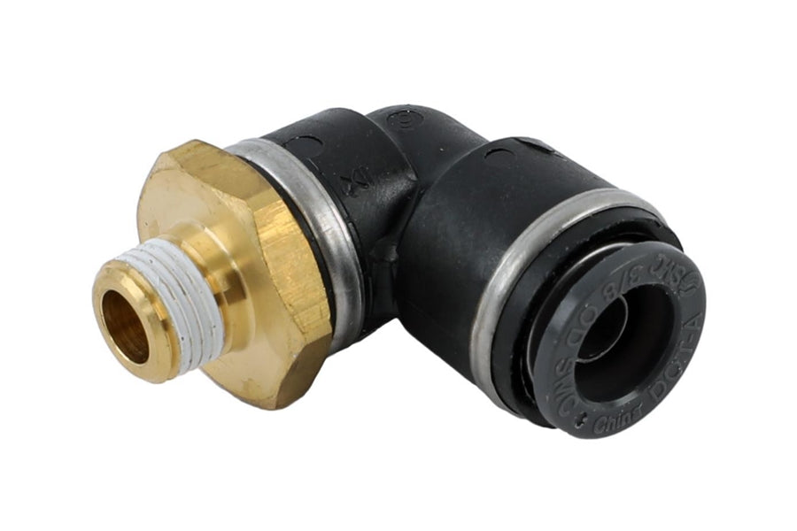 AccuAir 90 Degree Swivel Elbow - 3/8in DOT/PTC to 1/8in NPT Fitting - High Performance Air Suspension Component for Custom Car & Truck Builds - Perfect for Lowrider, Show Vehicle, and Performance Upgrades