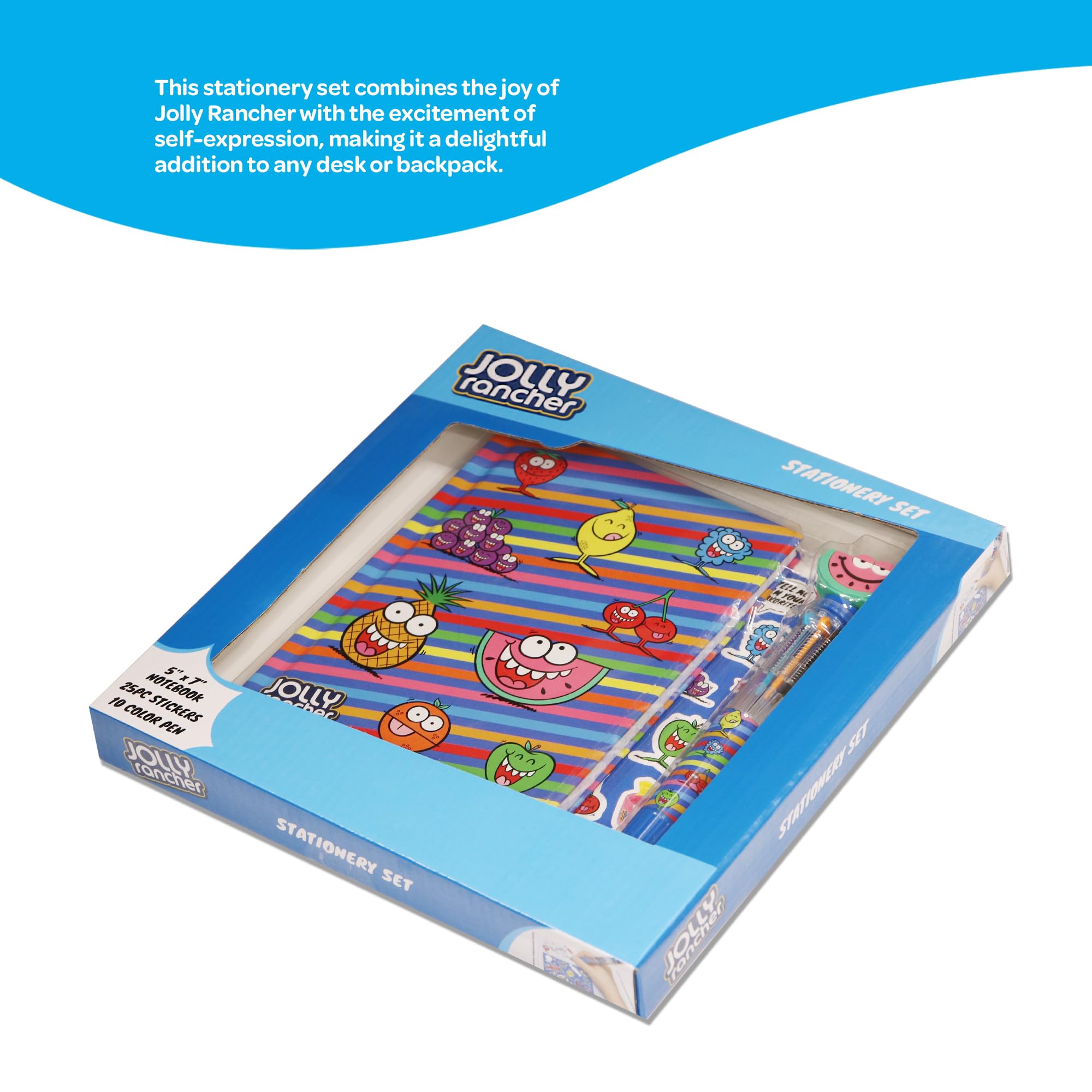 Jolly Rancher Notebook Set for Kids - Blue with Stickers & Pens | Birthday Gift for 6-8 Year Olds | School & Creative Writing
