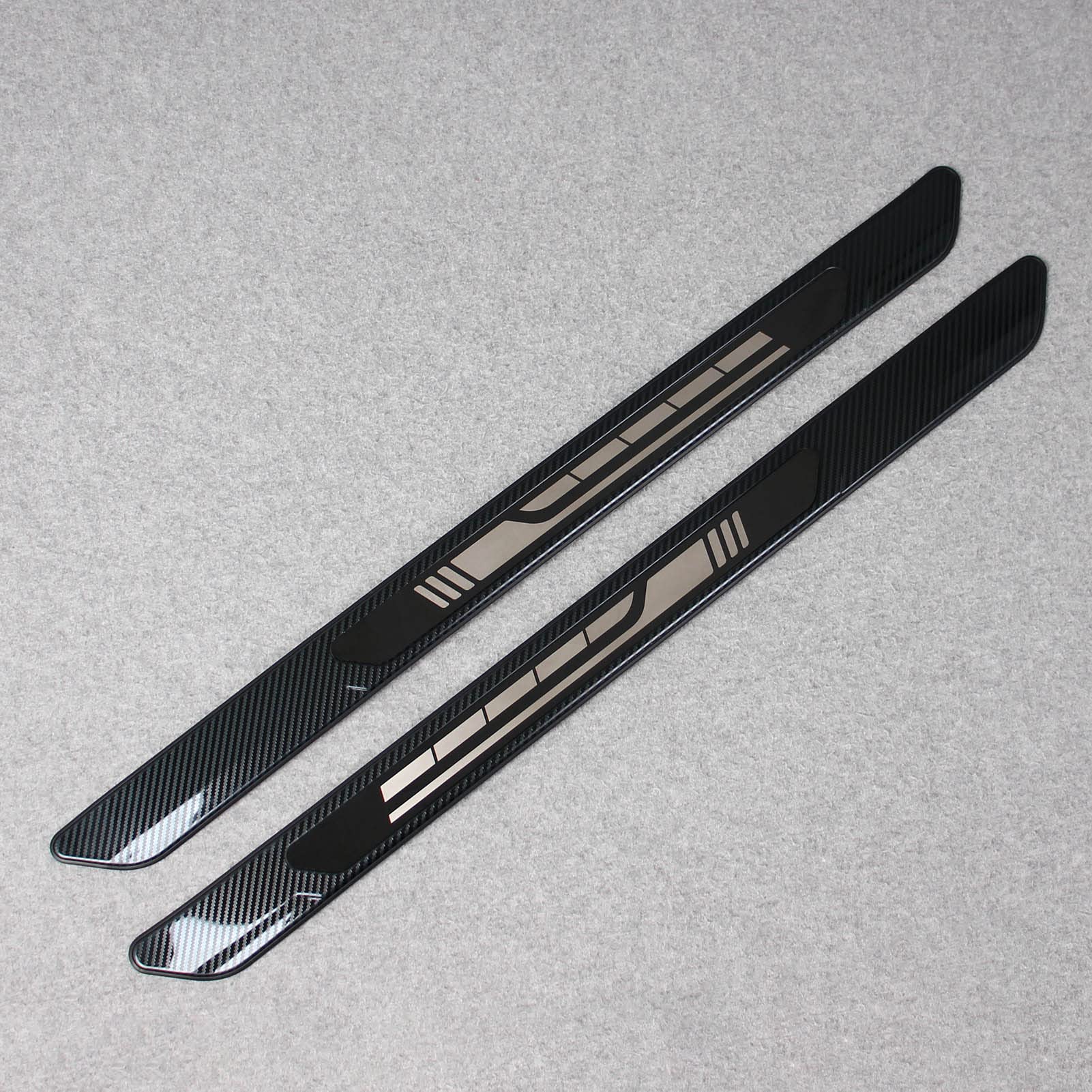 Beautost Stainless Steel Outside Door Sill Scuff Plate Guard Cover Trim for Toyota Sienna 2021-2025 - Carbon Fiber Black | Durable Protection & Stylish Upgrade for Car Exterior