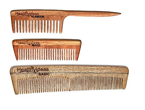 Healthy Ideas 3-Piece Hair Comb Set - Mate, Basic & Glamour Combs with Men's Pocket Comb | Perfect for Styling, Travel & Everyday Hair Care