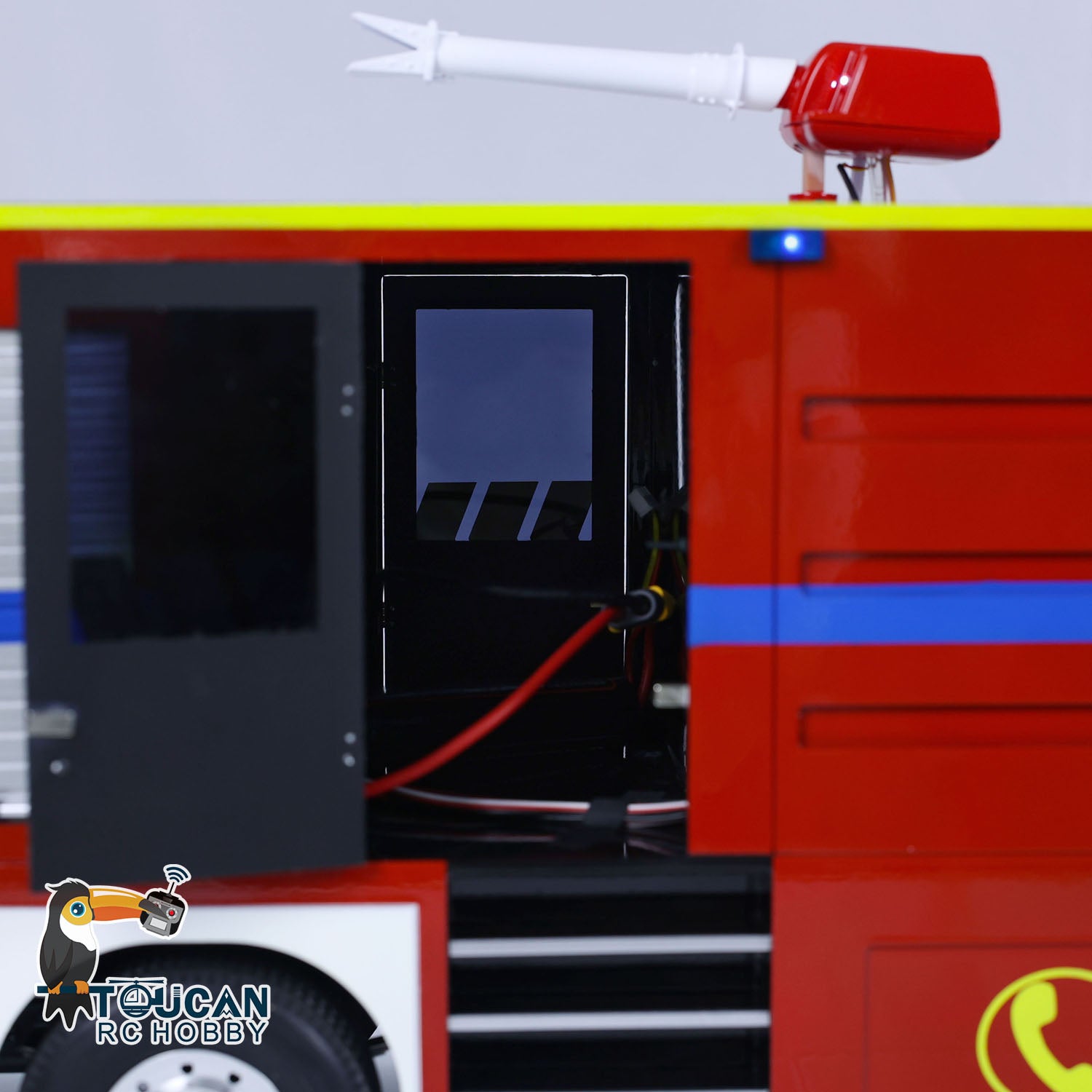 1/14 Scale 8x4 RC Fire Truck with Remote Control, Sprinkler System, Realistic Sounds & Painted Body - DIY Assembled Firefighting Toy for Kids & Adults - Perfect for Emergency Simulation & Playtime Scenarios