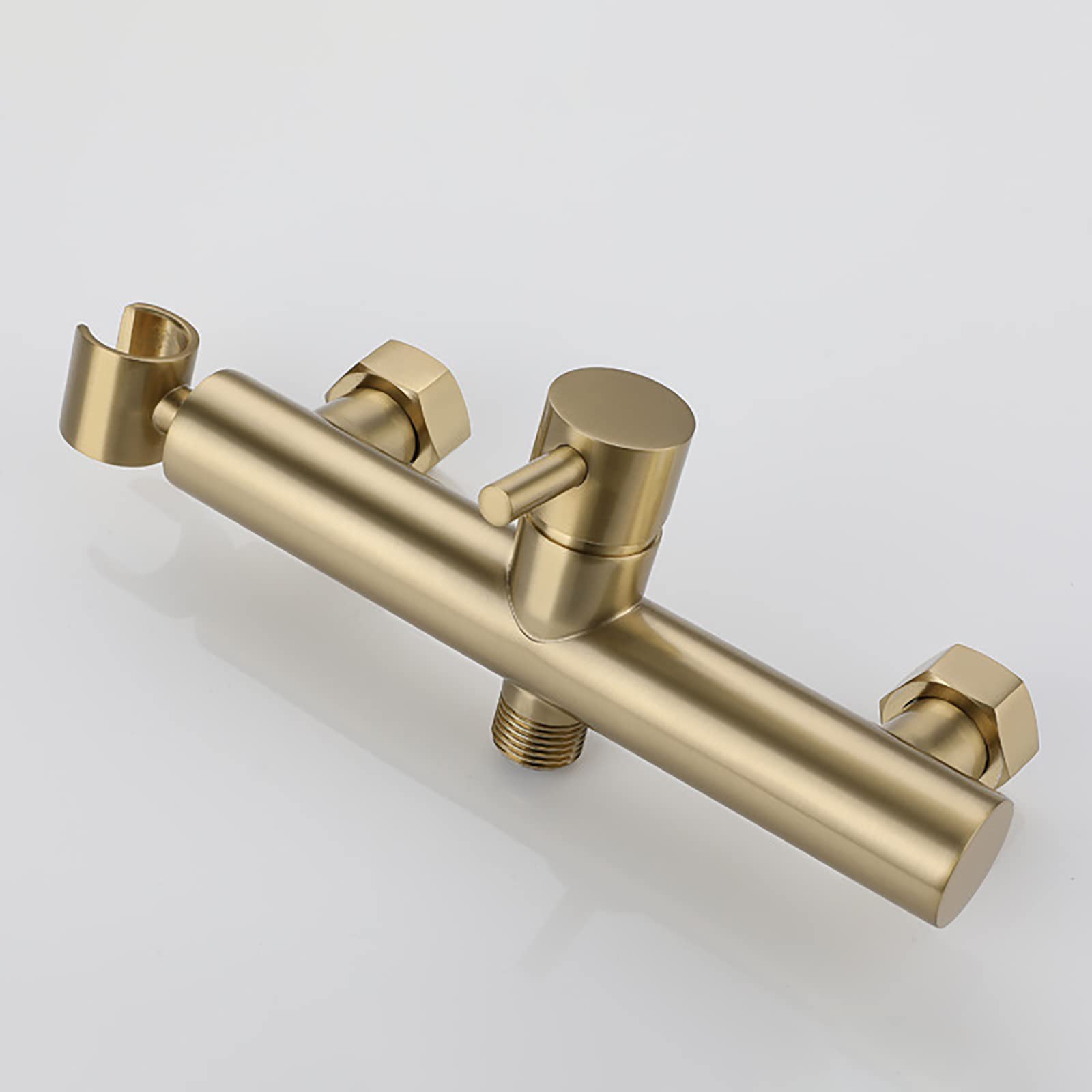 Handheld Bidet Sprayer for Toilet - Hot & Cold Water Brass Sprayer Kit with Adjustable Pressure, Wall Mounted (Brushed Gold) - Perfect for Baby Cloth Diaper Cleaning & Personal Hygiene