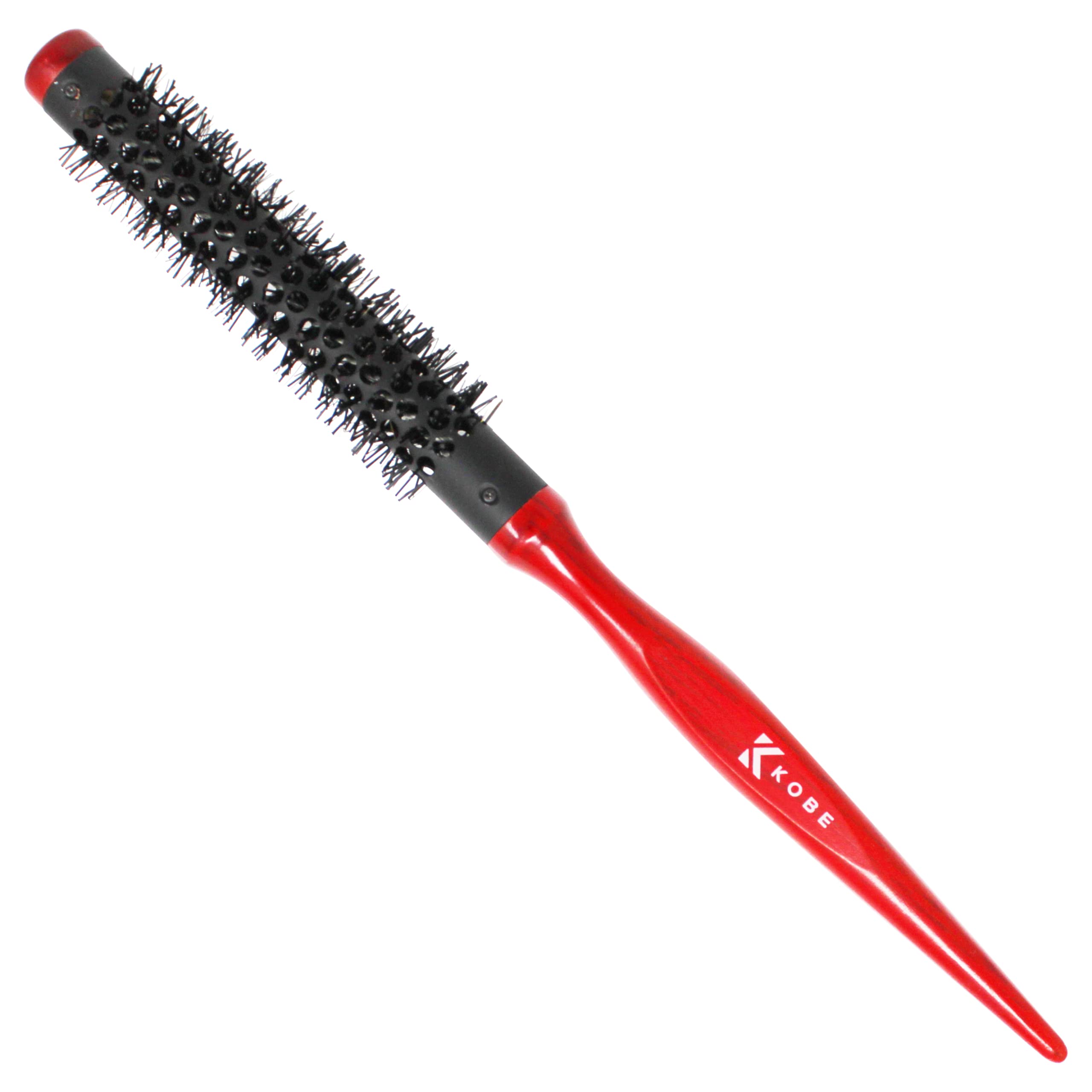 Kobe Red Wood Heat Resistant Blow Dry Brush - 13mm Barrel for Styling & Straightening - Salon & Home Use