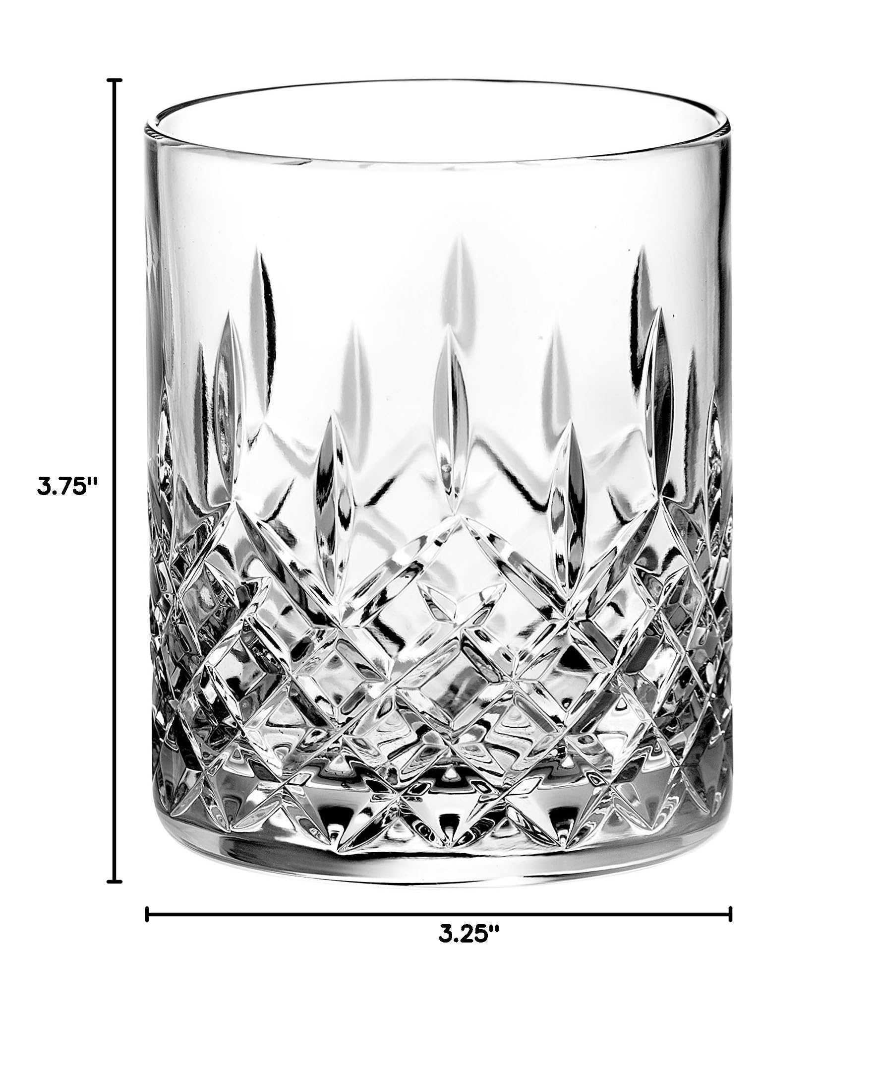 Barski Crystal Double Old Fashioned Whiskey Glasses - Set of 6 Hand-Cut 11oz Tumbler Glasses for Bourbon, Scotch & Cocktails - Premium European Drinking Glasses for Home Bar, Dinner Parties & Gifts