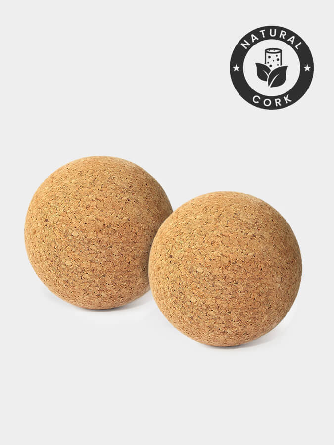 Premium Yoga Studio Cork Massage Balls - Twin Pack for Deep Tissue Therapy & Muscle Recovery - Perfect for Yoga, Pilates, and Post-Workout Relaxation