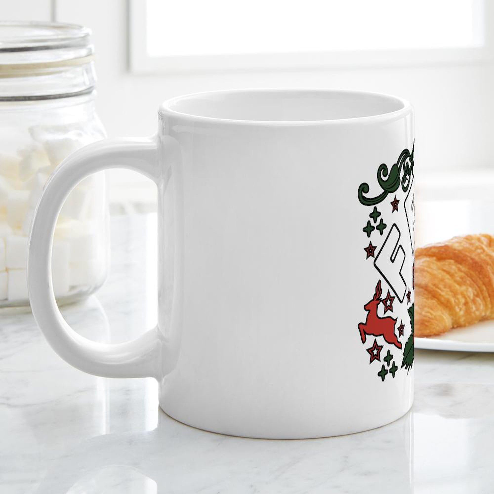 Festive AF 20 oz Ceramic Coffee Mega Mug - Large Insulated Tea & Hot Beverage Cup for Home, Office, Gifts - Funny Christmas Holiday Drinking Cup