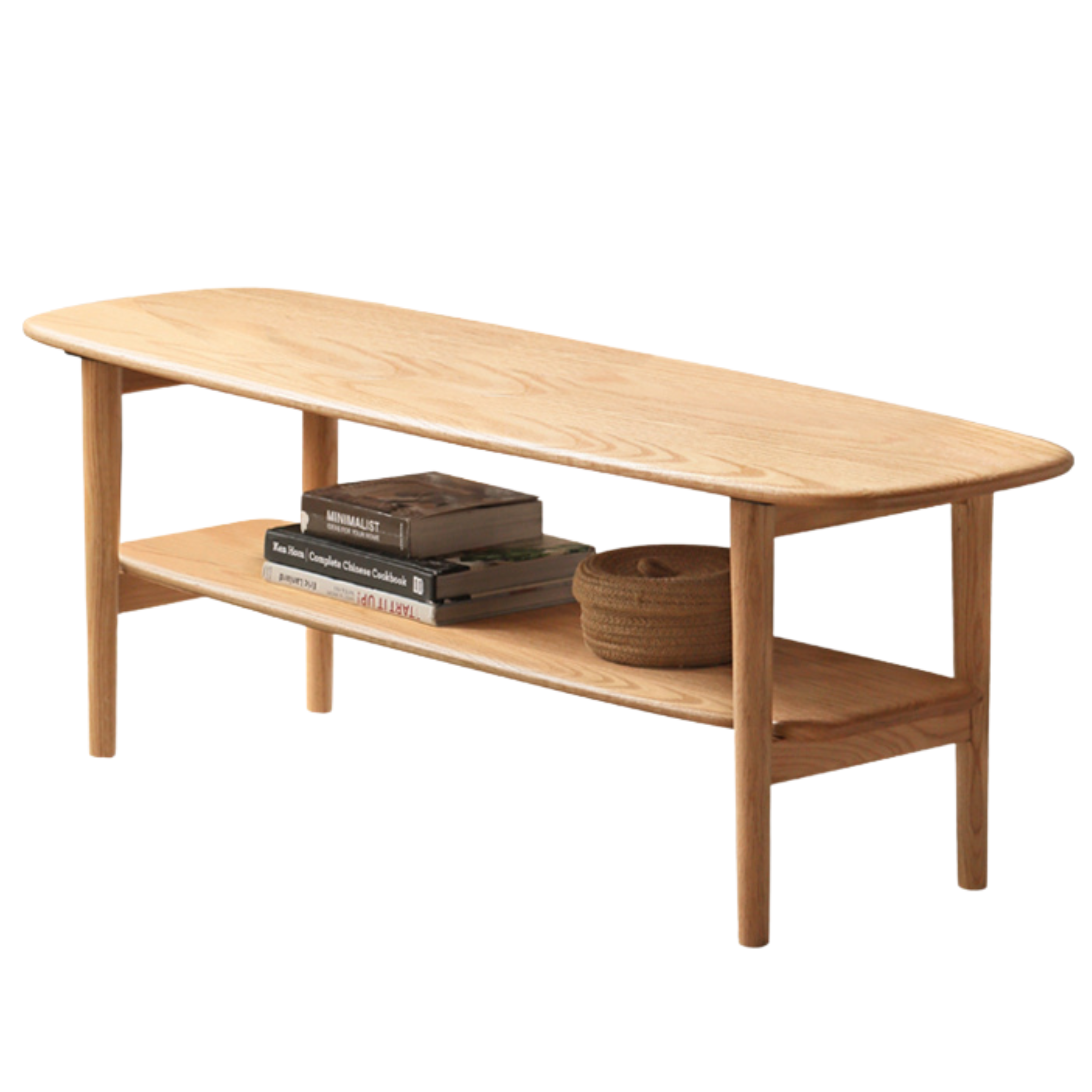 47.2x15.7x16.5 inch / 120x40x42 cm / Natural Wood Color / Oak Rice coffee table