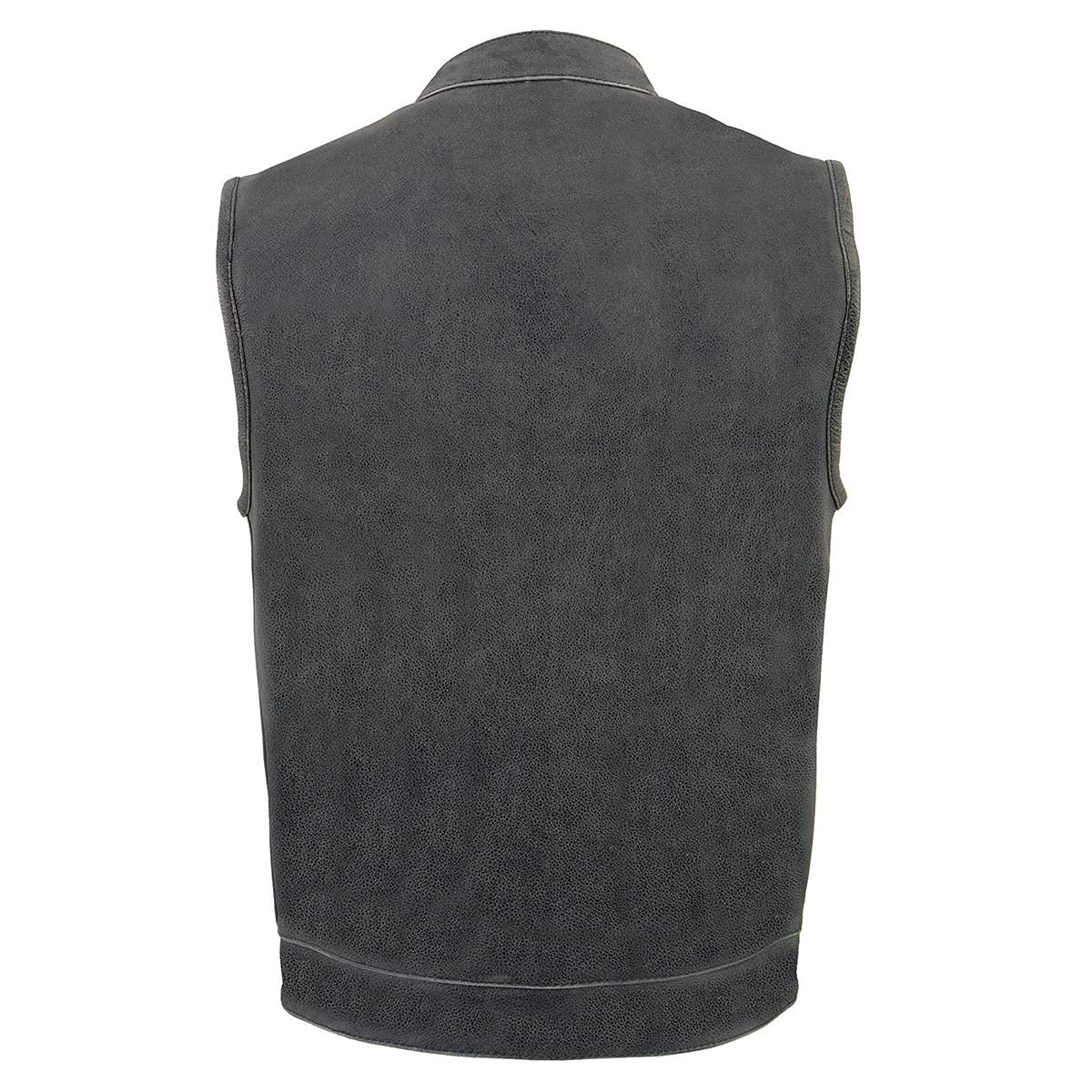 Milwaukee Leather MLM3513 Men's Premium Biker Vest - Genuine Leather Motorcycle Vest with Snap & Zipper Closure for Harley Riders - Perfect for Cruising, Bike Rallies and Motorcycle Events