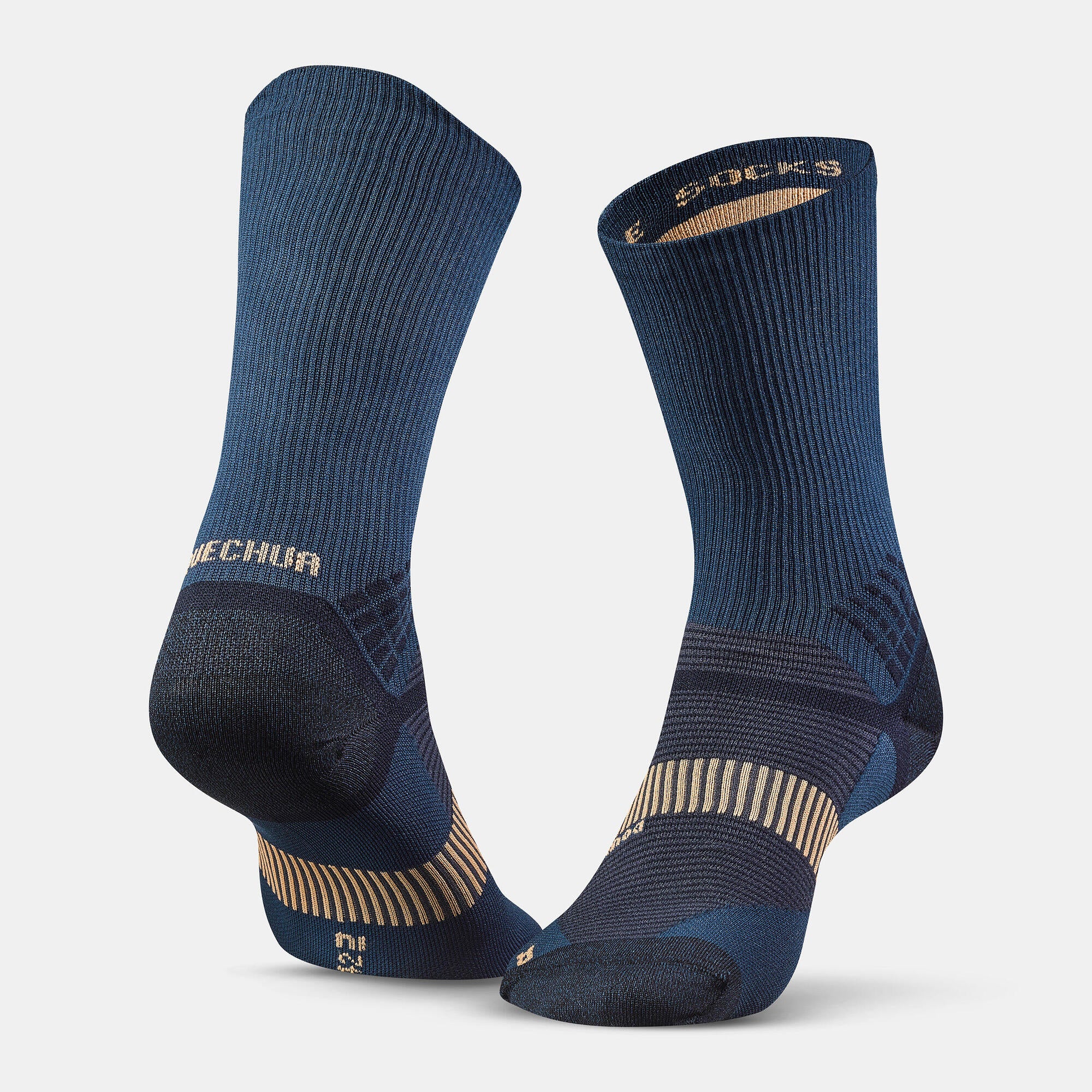 Quechua MH 900 Hiking Double High Socks - 2 Pairs Warm Moisture-Wicking Trekking Socks for Men & Women - Perfect for Hiking, Camping & Outdoor Adventures
