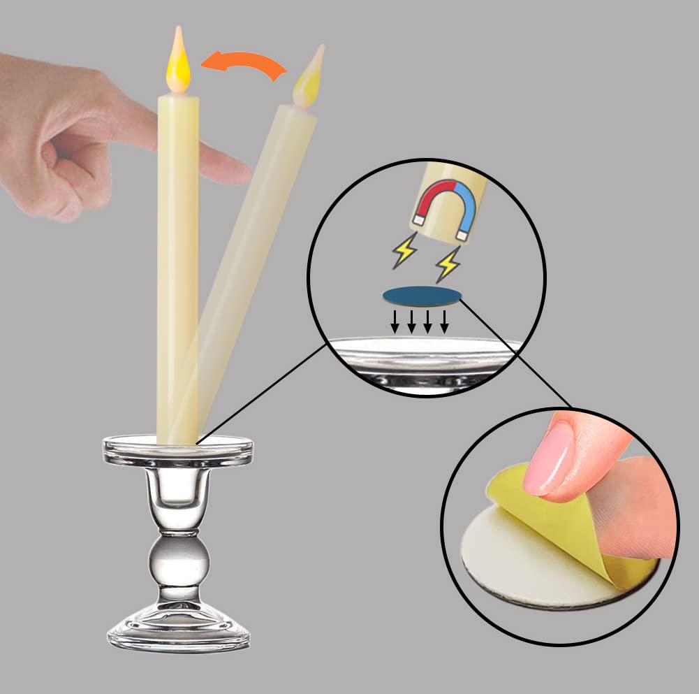 Flameless LED Taper Candles with Timer & Remote - 9 Pack Battery Operated Christmas Candles with Suction Cup & Magnetic Base for Window Decorations - Perfect for Holiday, Halloween, Wedding & Home Decor