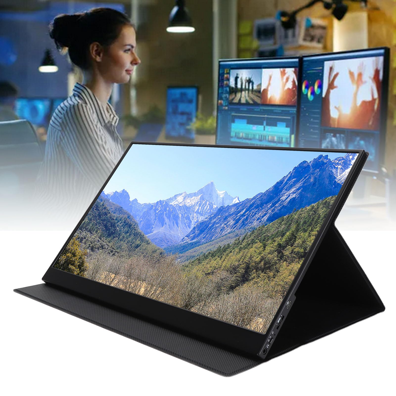 TonySa 16.1 Inch Portable Monitor - IPS HD Screen, Ultra Slim & Lightweight, USB-C External Display for Laptop/PC - Perfect for Business Travel, Gaming & Multi-Tasking