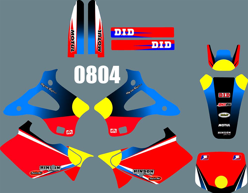 MXP DST0804 3M Motorcross Stickers - High-Quality Motorcycle Decals Graphics Kit for Kawasaki KX125 & KX250 (1994-1998) - Durable Vinyl Decals for Motocross Racing & Bike Customization