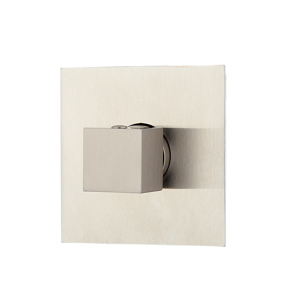 DAX 1053 SQ BN 3-Way Diverter Valve - Brushed Nickel Finish for Shower, Bathtub & Sink Faucet - Perfect for Bathroom Renovation & Plumbing Upgrades