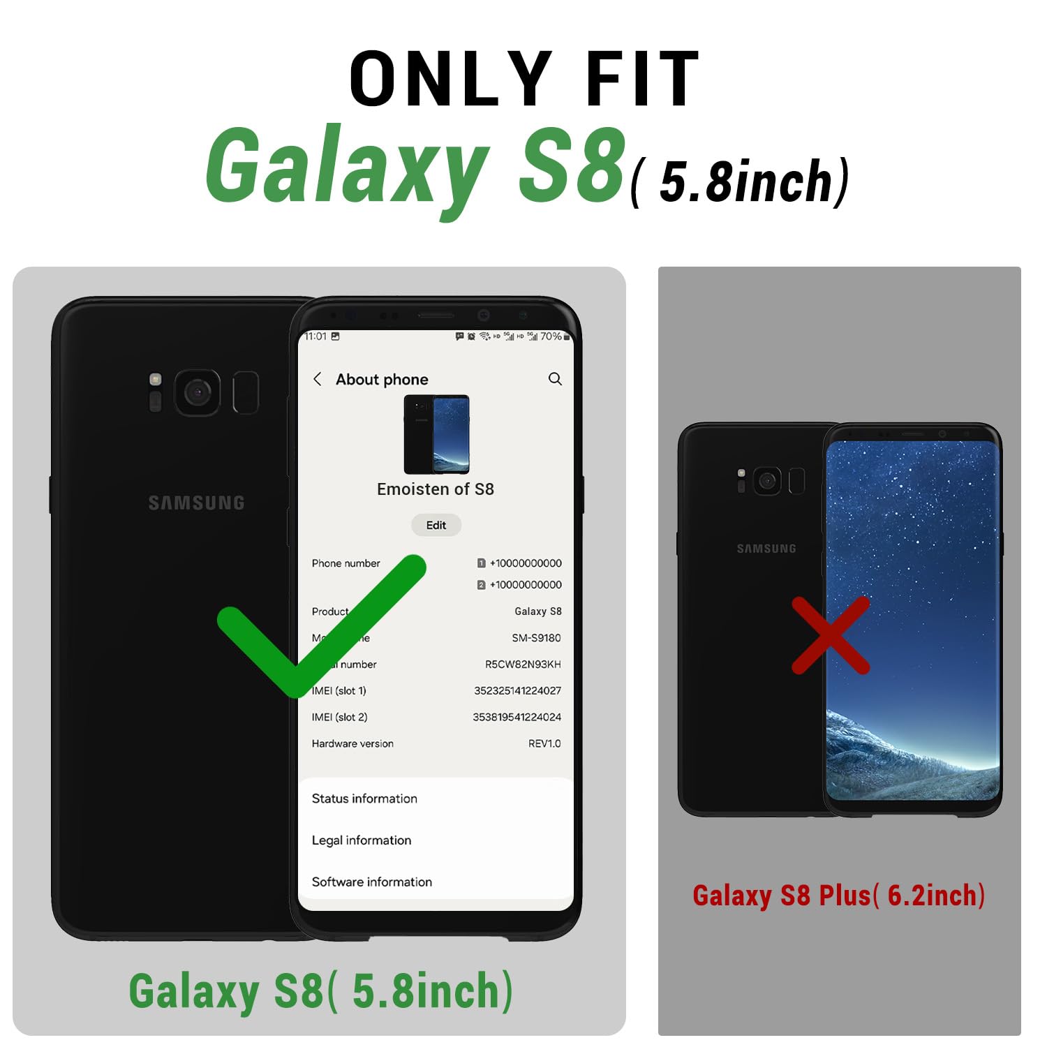 Samsung Galaxy S8 Wallet Case with RFID Blocking - Leather Flip Cover for Credit Cards | Shockproof Protection for Men & Women