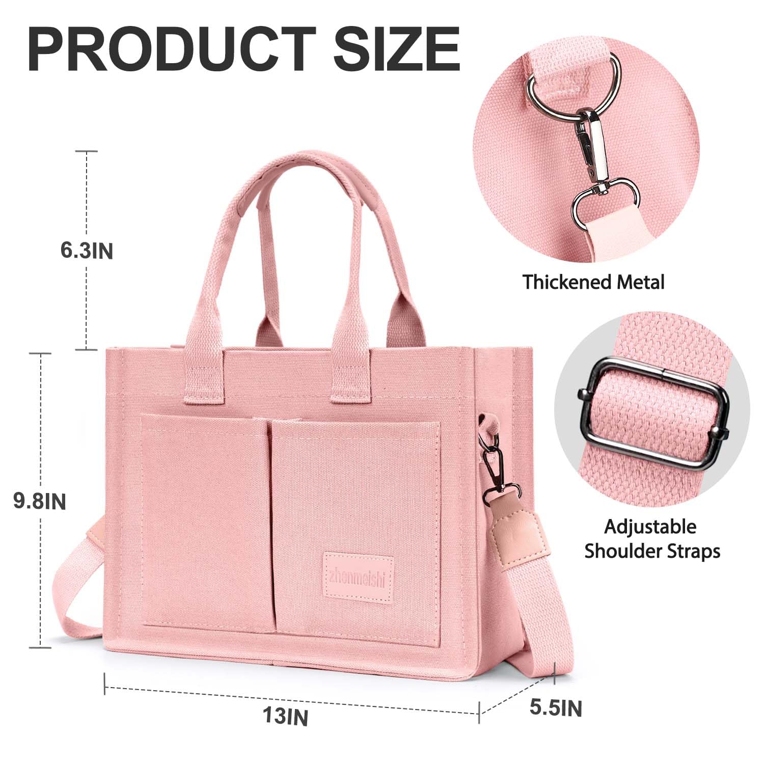 Stylish Ayieyill Canvas Tote Bag for Women - Multipurpose Crossbody Shoulder Bag with Pockets | Perfect for Work, Travel & Everyday Use