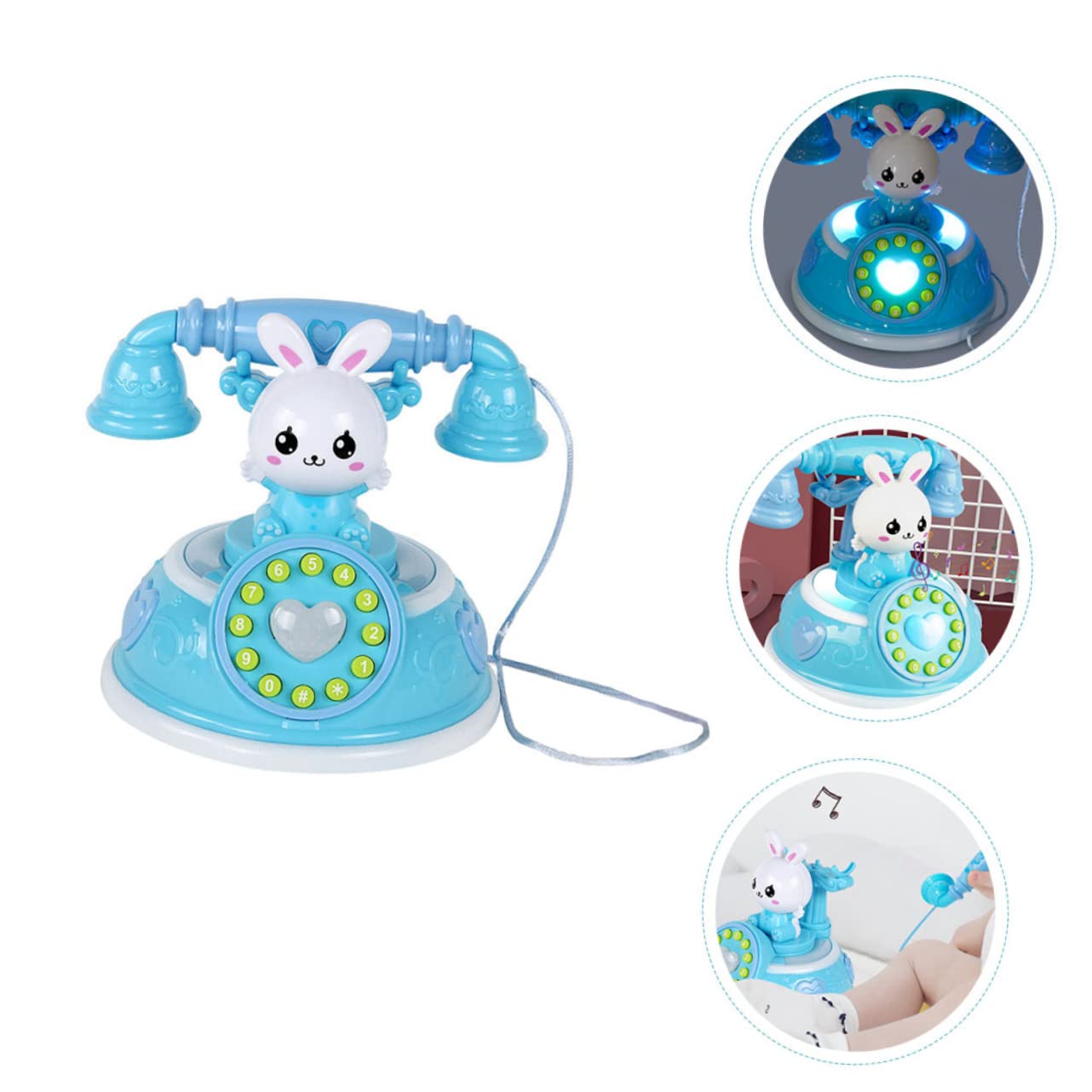 WESIEVYA Rotating Luminous Baby Toy - Simulated Phone for Infants & Toddlers, Blue Plastic Household Toy for Girls & Boys - Perfect for Nursery Playtime, Early Learning & Sensory Development