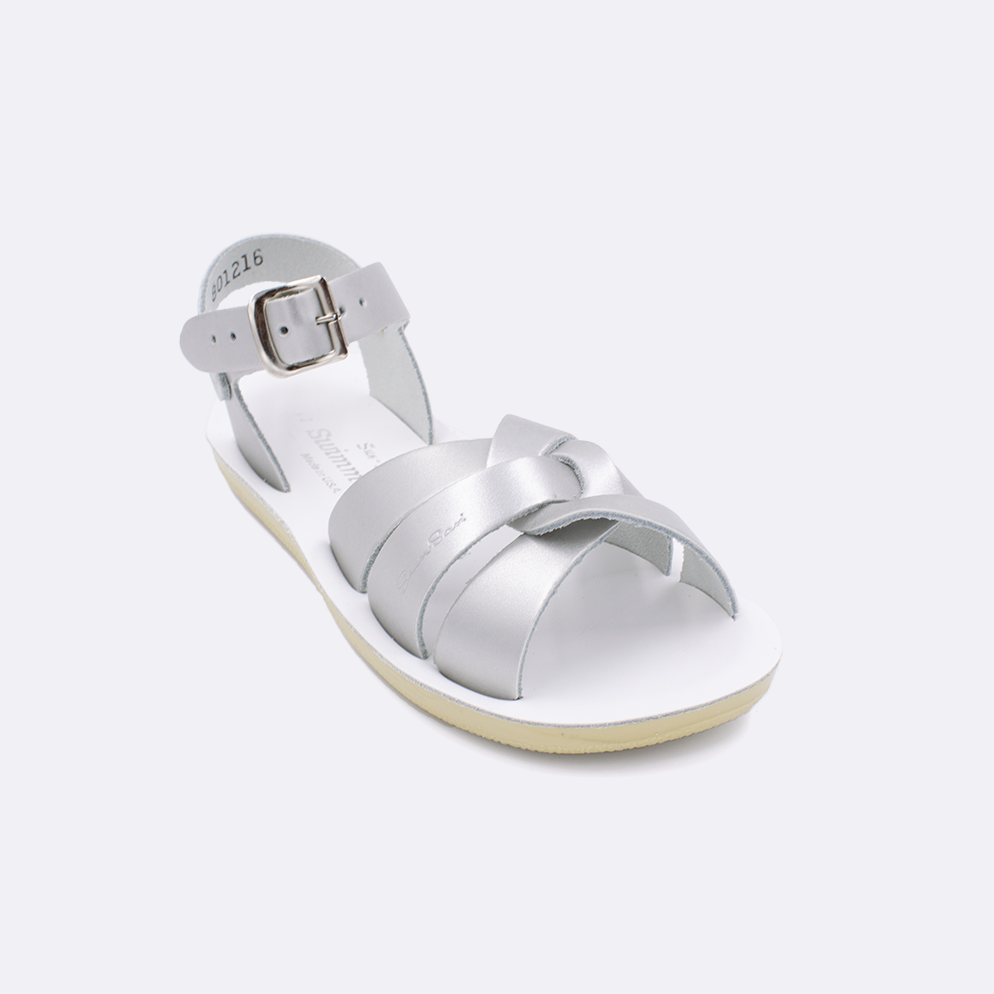 Sun San Swimmer Silver Swim Goggles for Kids - Comfortable & Leak-Proof for Swimming Lessons, Pool & Beach Activities