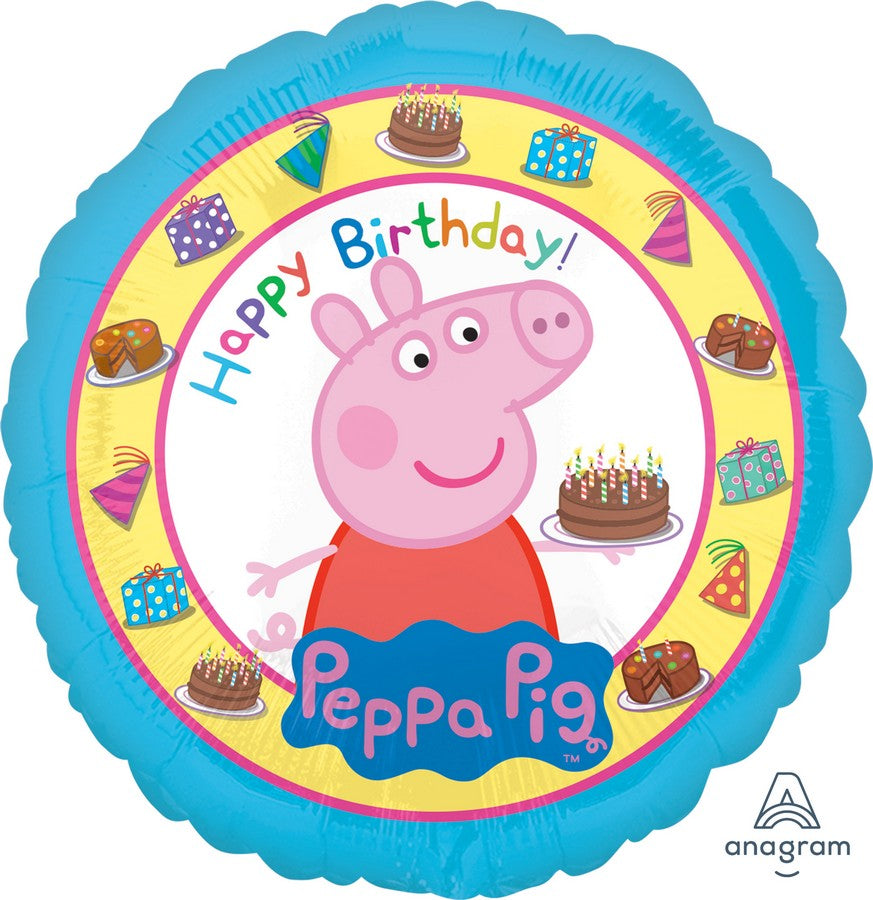 45cm Standard HX Happy Birthday Peppa Pig Balloon - Perfect for Birthday Parties, Baby Showers & Kids Celebrations